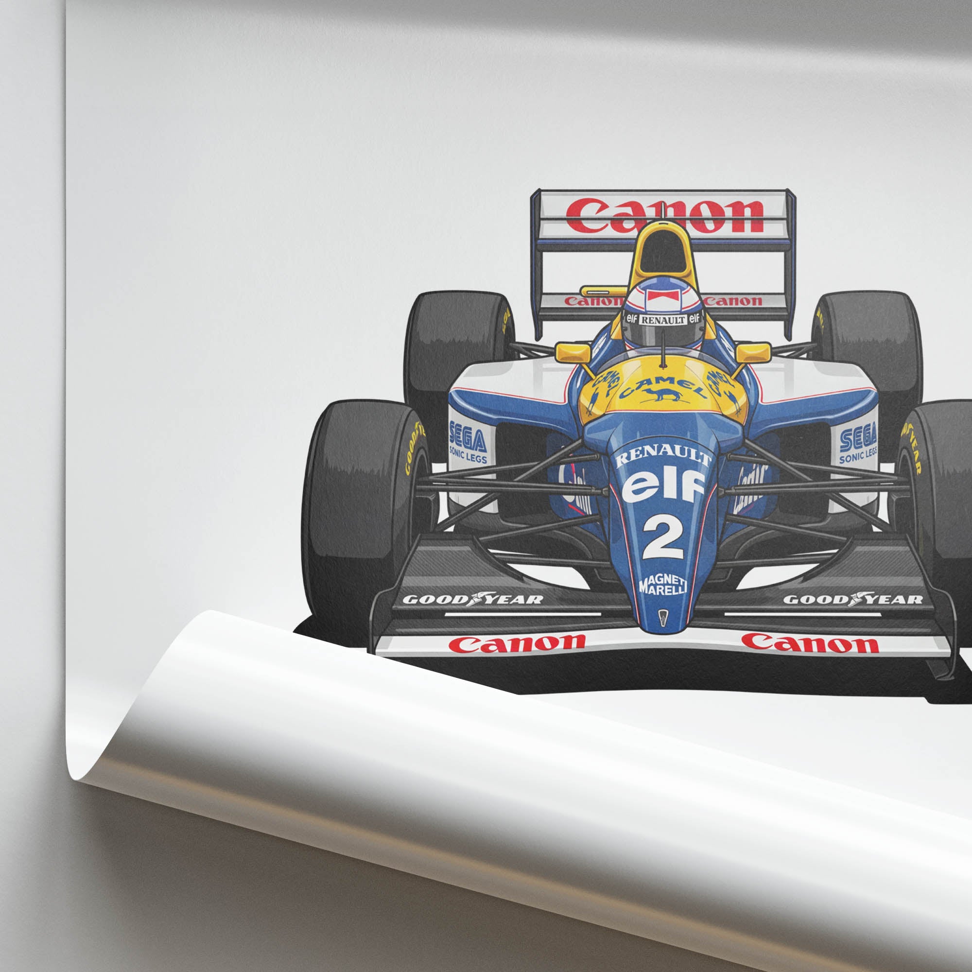 1993 Williams FW15C Alain Prost Canon – Car Print
