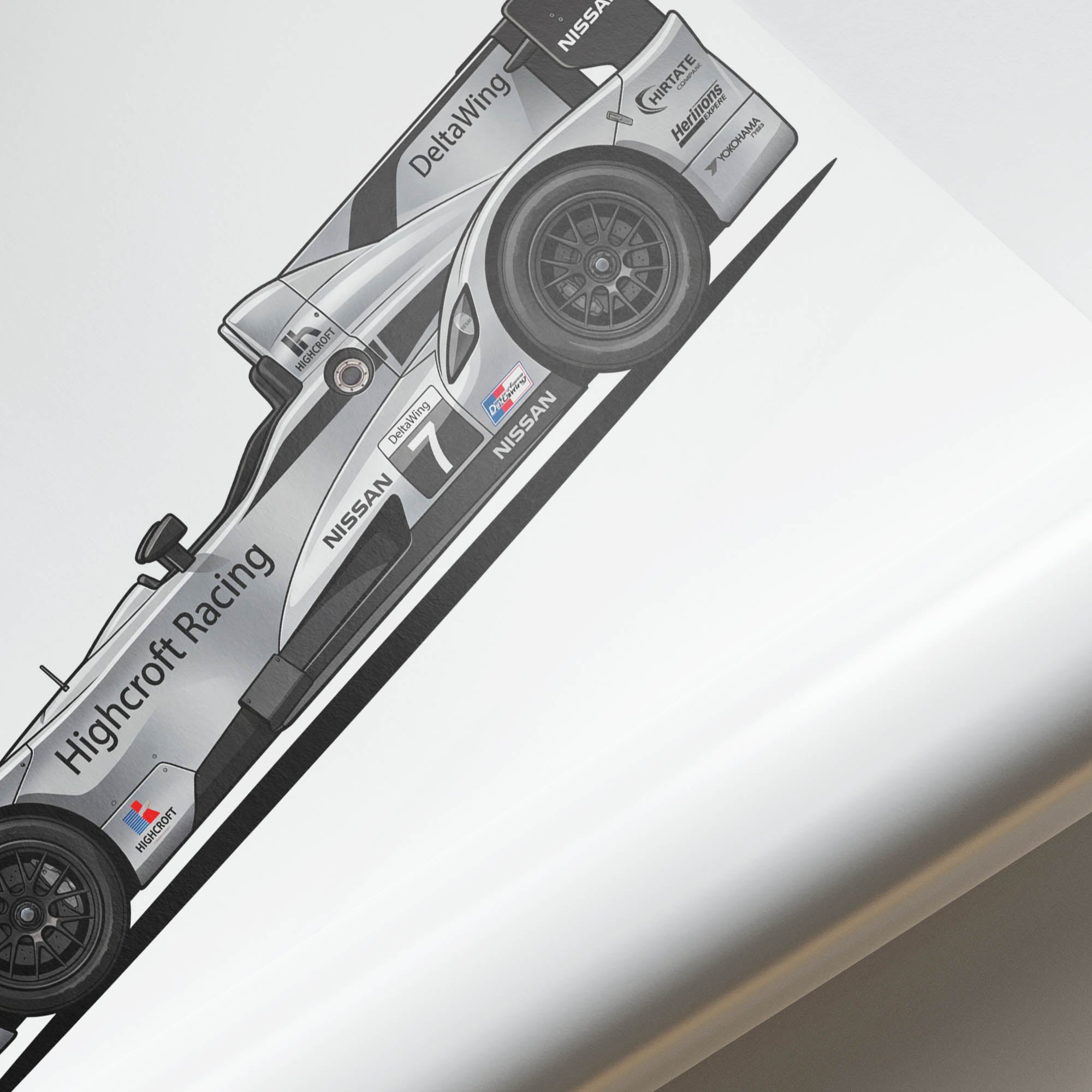 Deltawing Racing Poster – 2012 Highcroft Silver Livery Side View Print