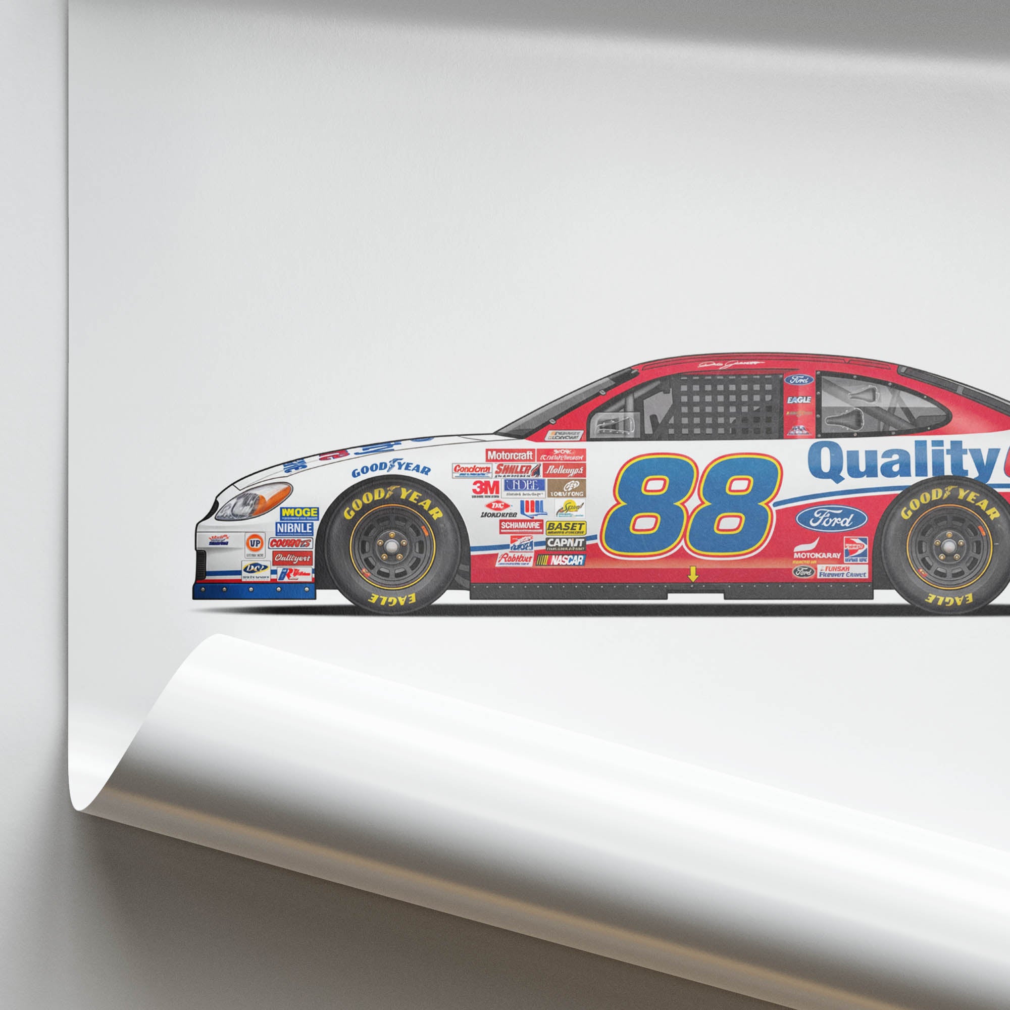 1999 Ford Taurus Dale Jarrett Quality Care – Car Print