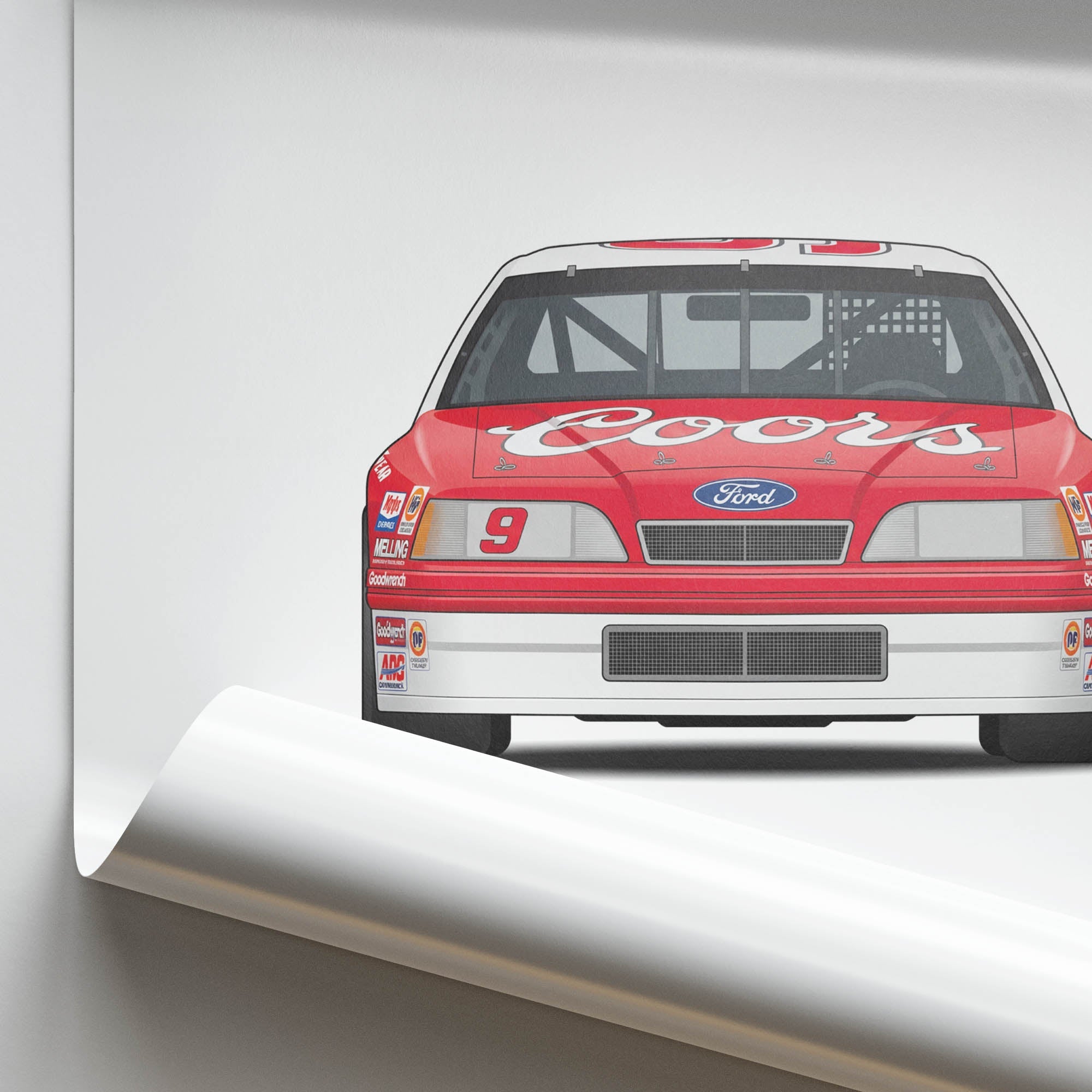 1987 Ford Thunderbird Bill Elliott Coors – Car Print