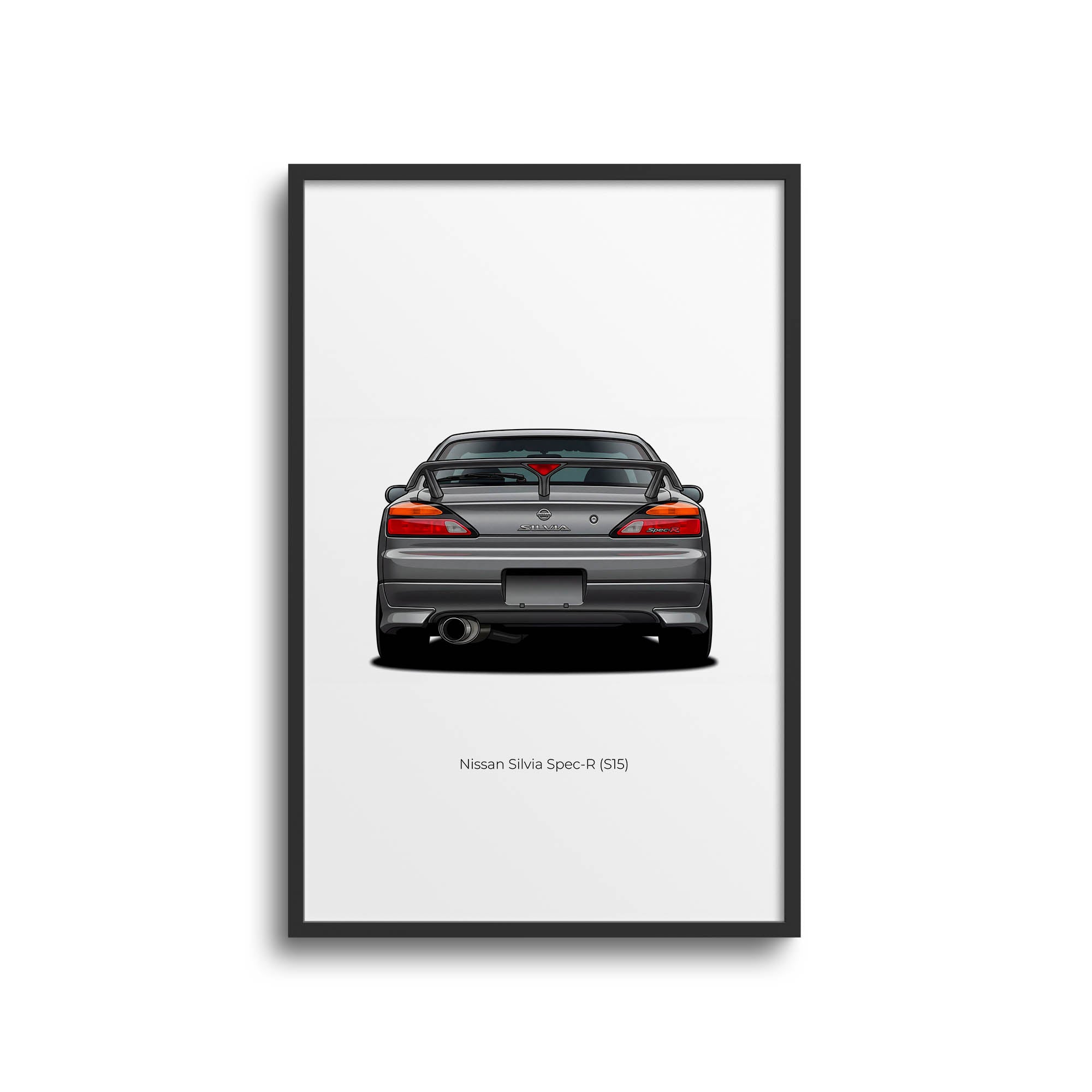 1999 Nissan Silvia Spec R S15 Pewter – Car Print (Back)