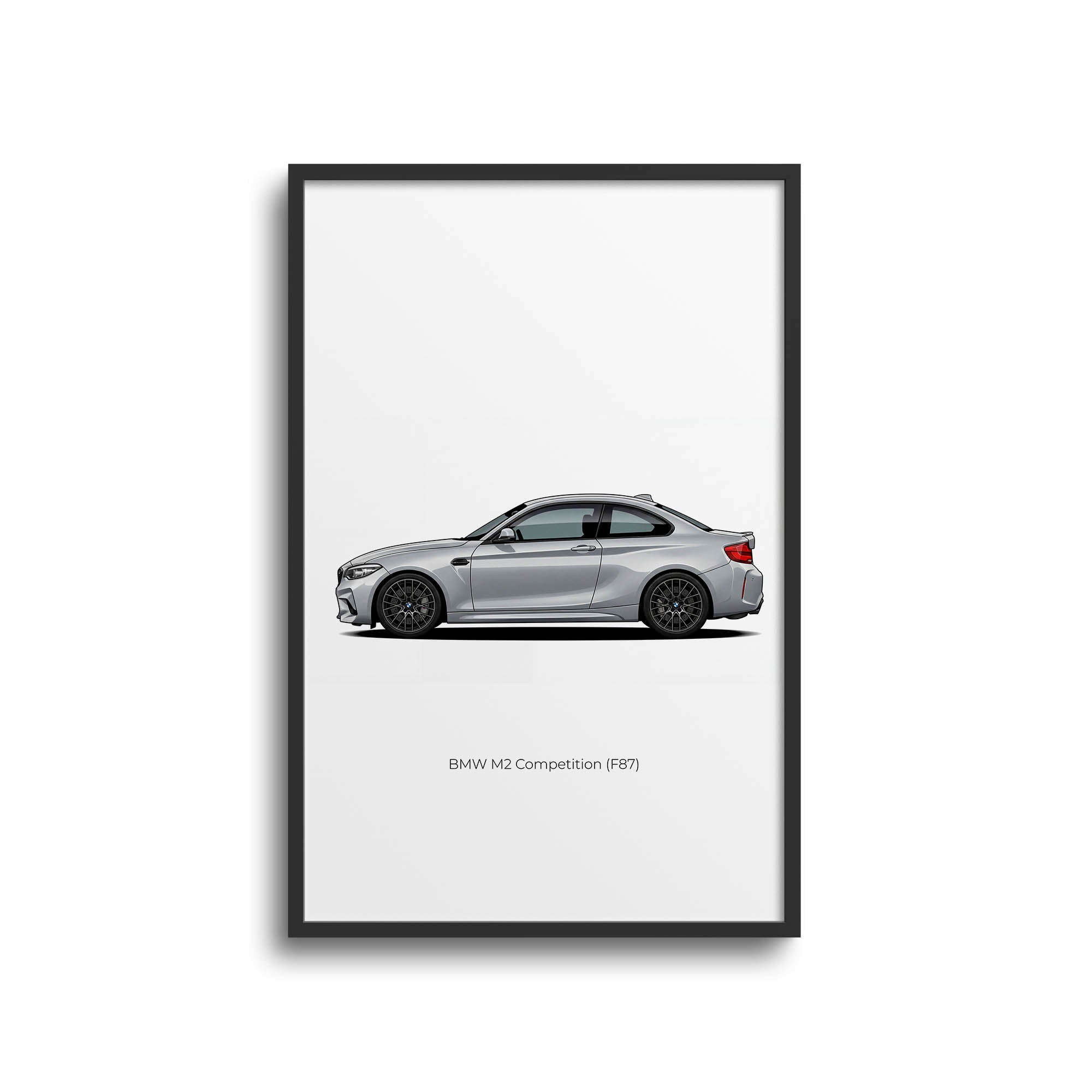 BMW M2 Poster – 2019 Competition F87 Hockenheim Silver Metallic Car Wall Art