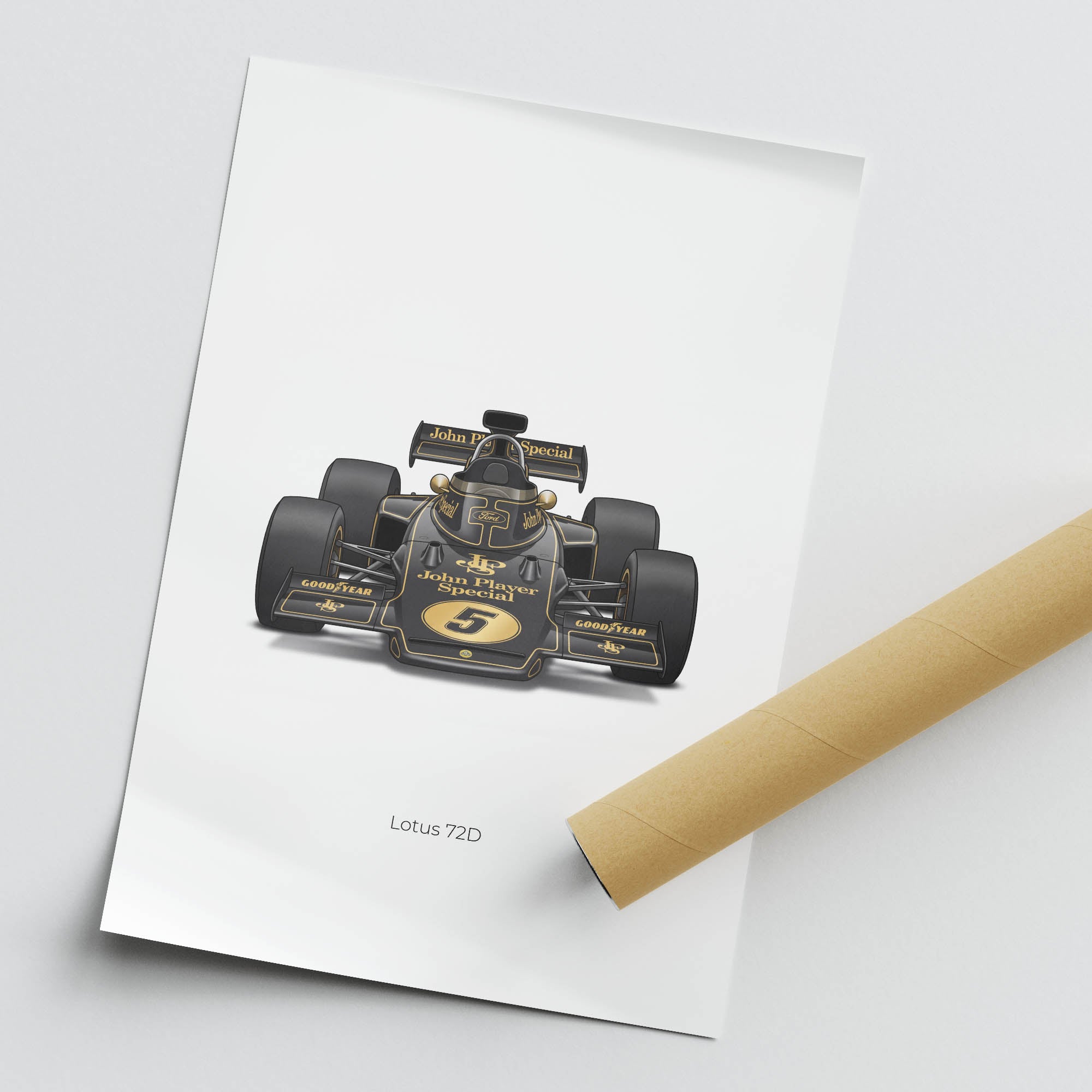 Lotus 72D Poster – 1972 Emerson Fittipaldi John Player Special Black Gold Livery