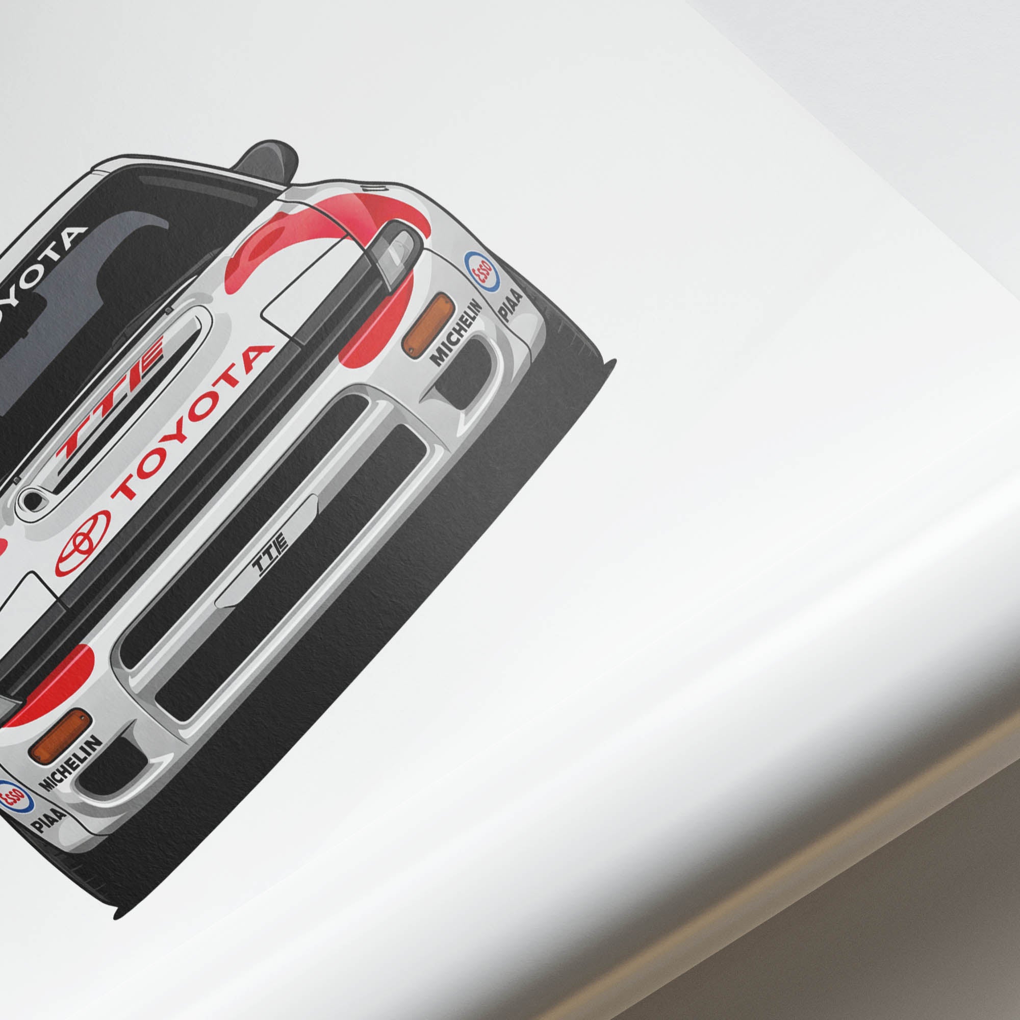 Toyota Celica GT Four 1990 Rally Car Poster – ST165 White Red Livery Print