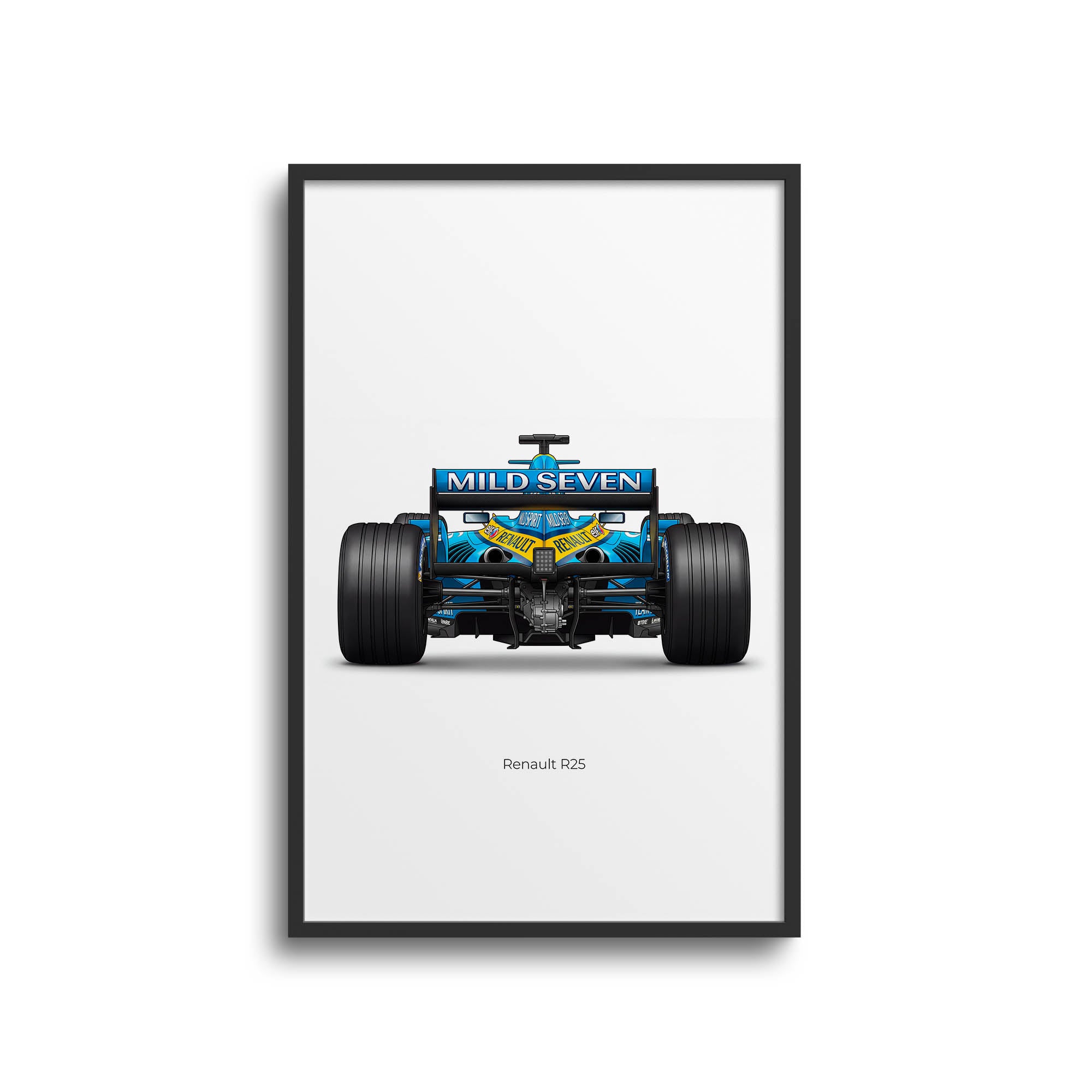 Renault R25 Poster - 2005 Fernando Alonso F1 Car Print With Mild Seven Livery