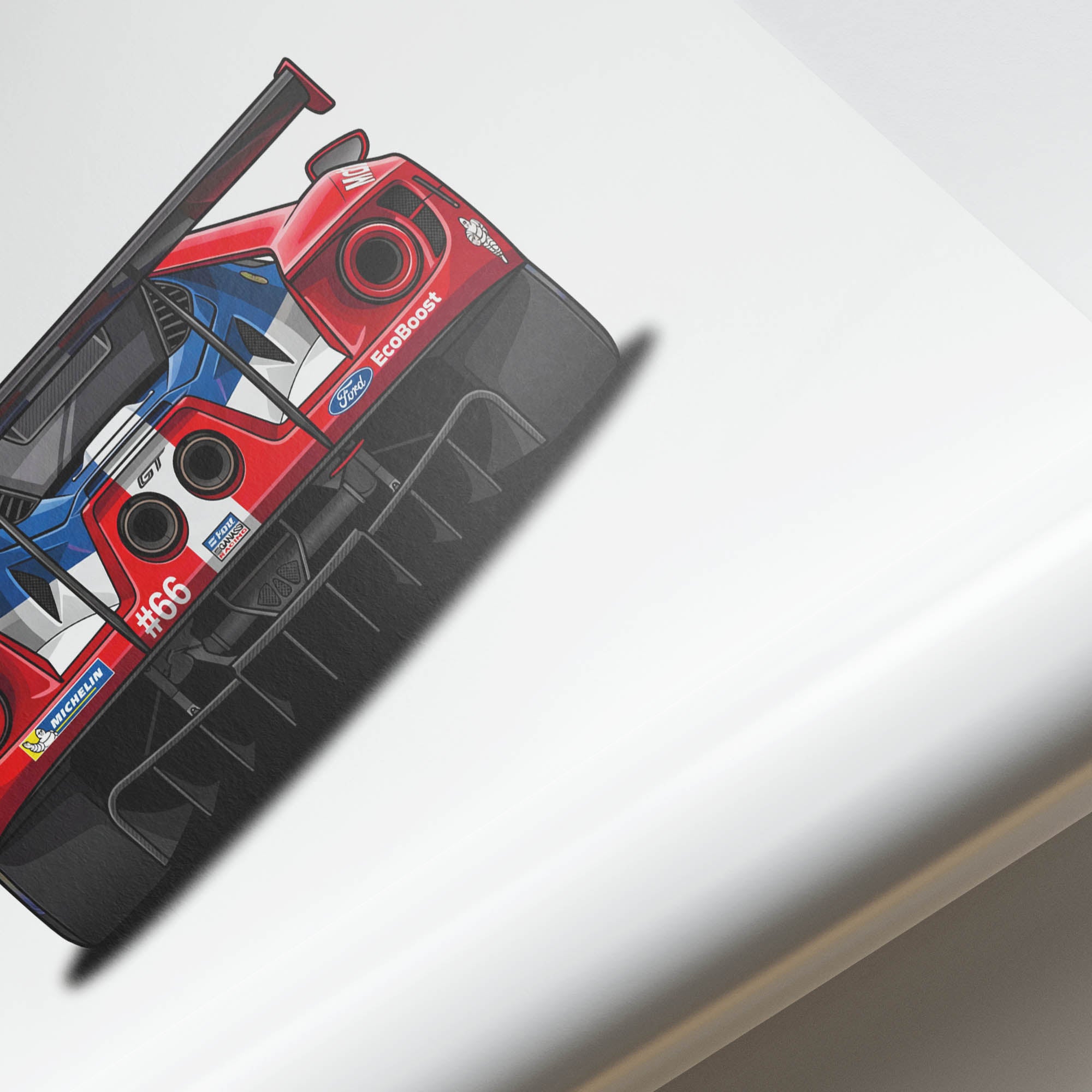 2016 Ford GT GTE Ford Chip Ganassi – Car Print (Back)