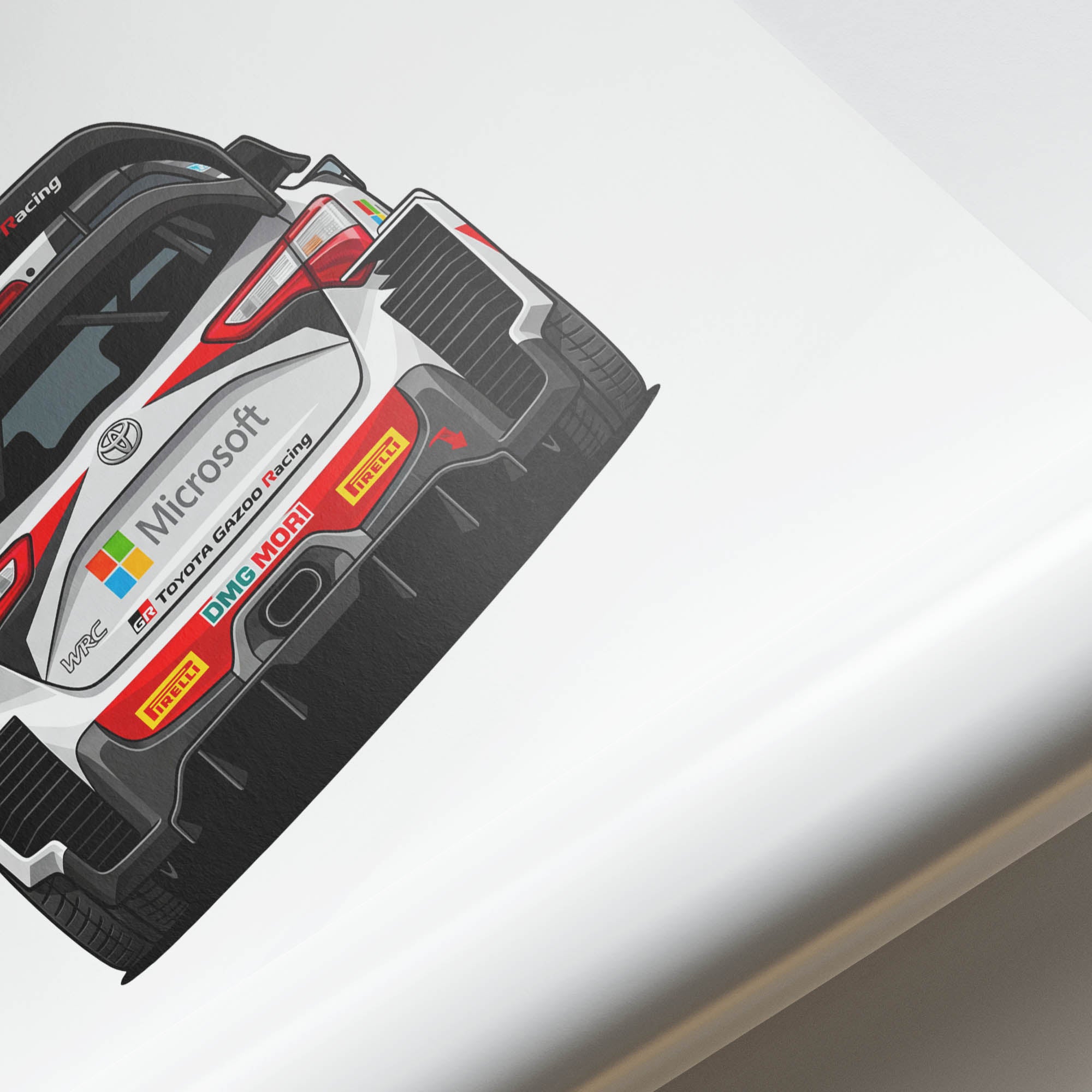 Toyota Yaris Poster - 2018 Gazoo Racing WRC Car Print With White Red Black Livery