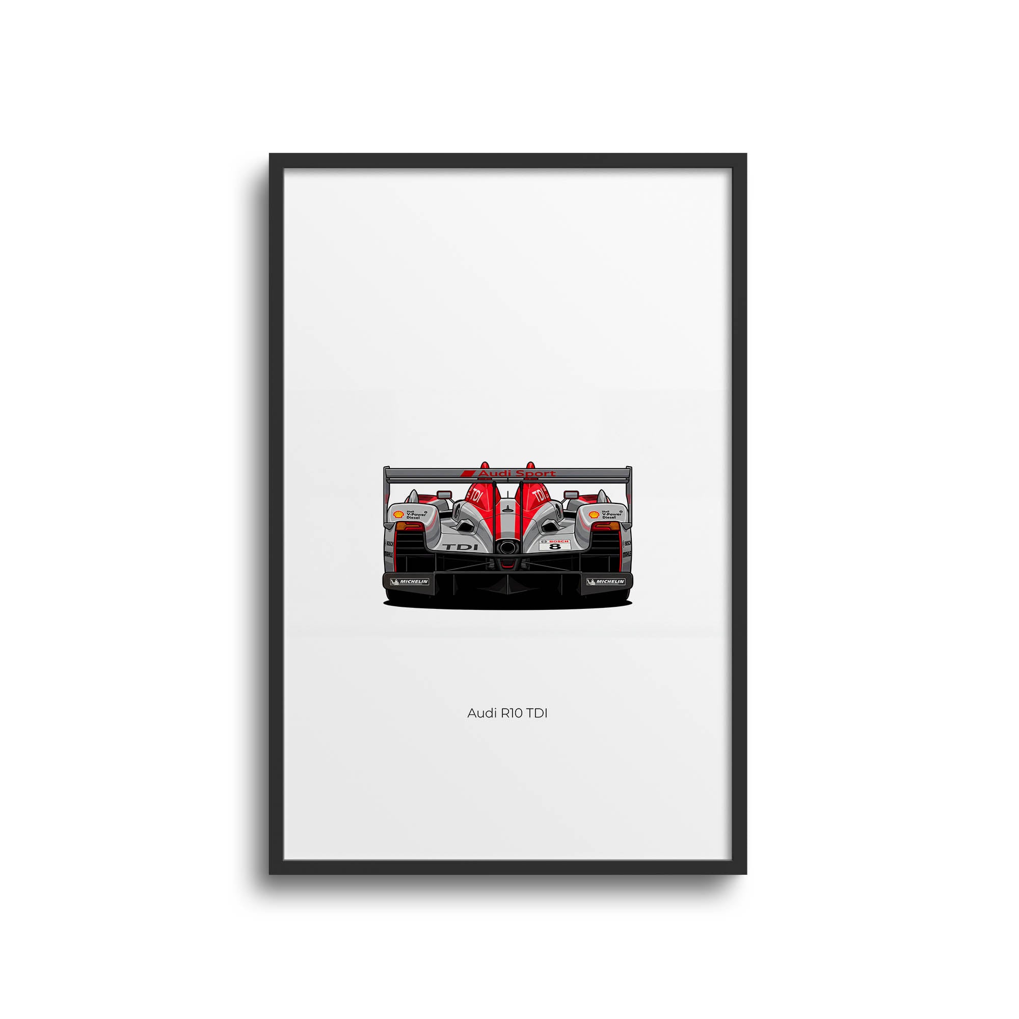 Audi R10 Tdi Poster – 2006 Audi Sport Silver Red Livery Race Car Print