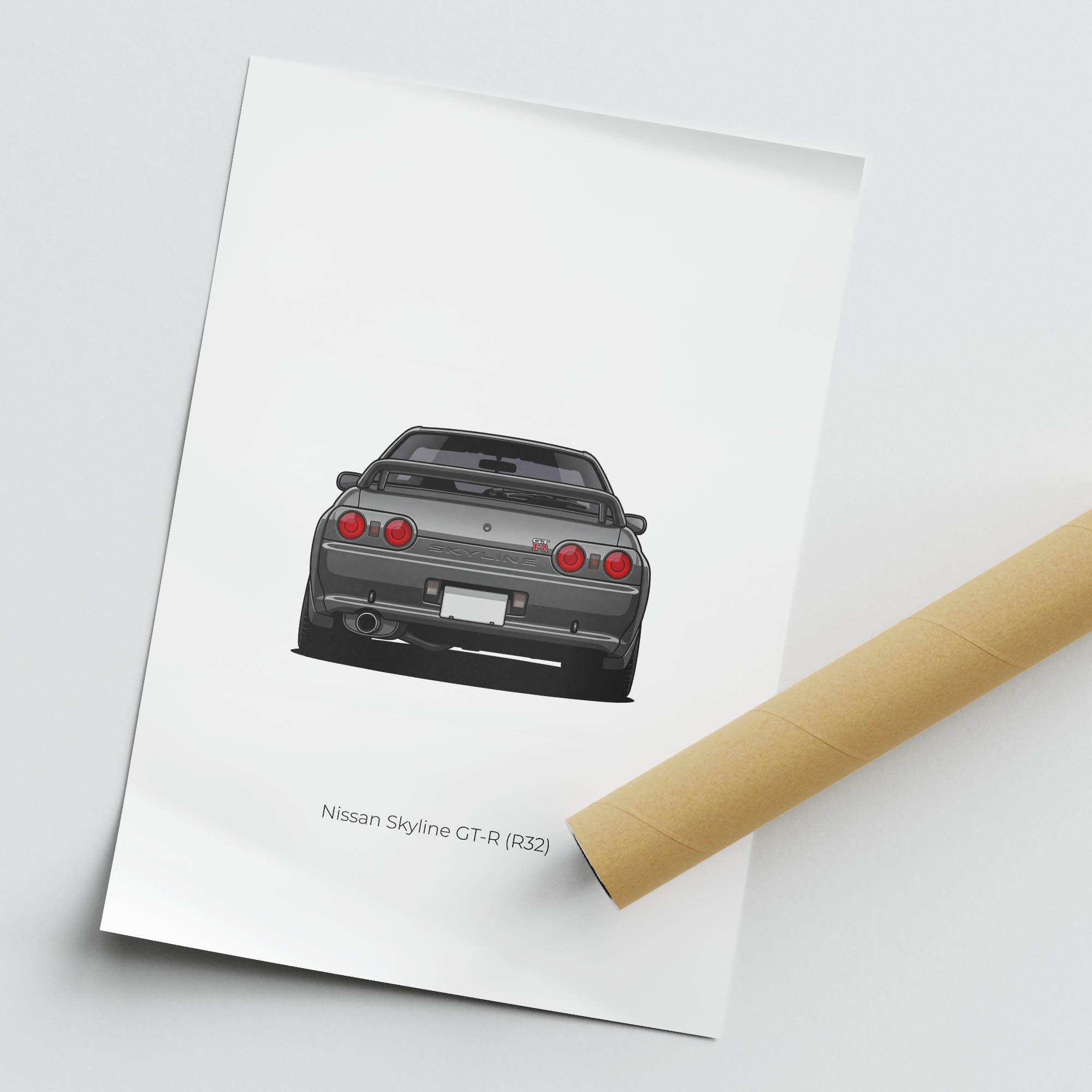 1989 Nissan Skyline GT R R32 Gun – Car Print (Back)