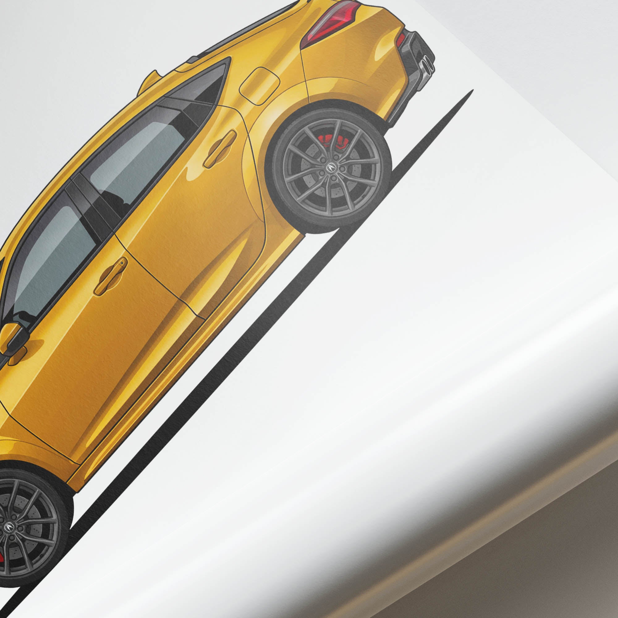 2024 Acura Integra Type S Tiger Eye Pearl Yellow Side View Poster