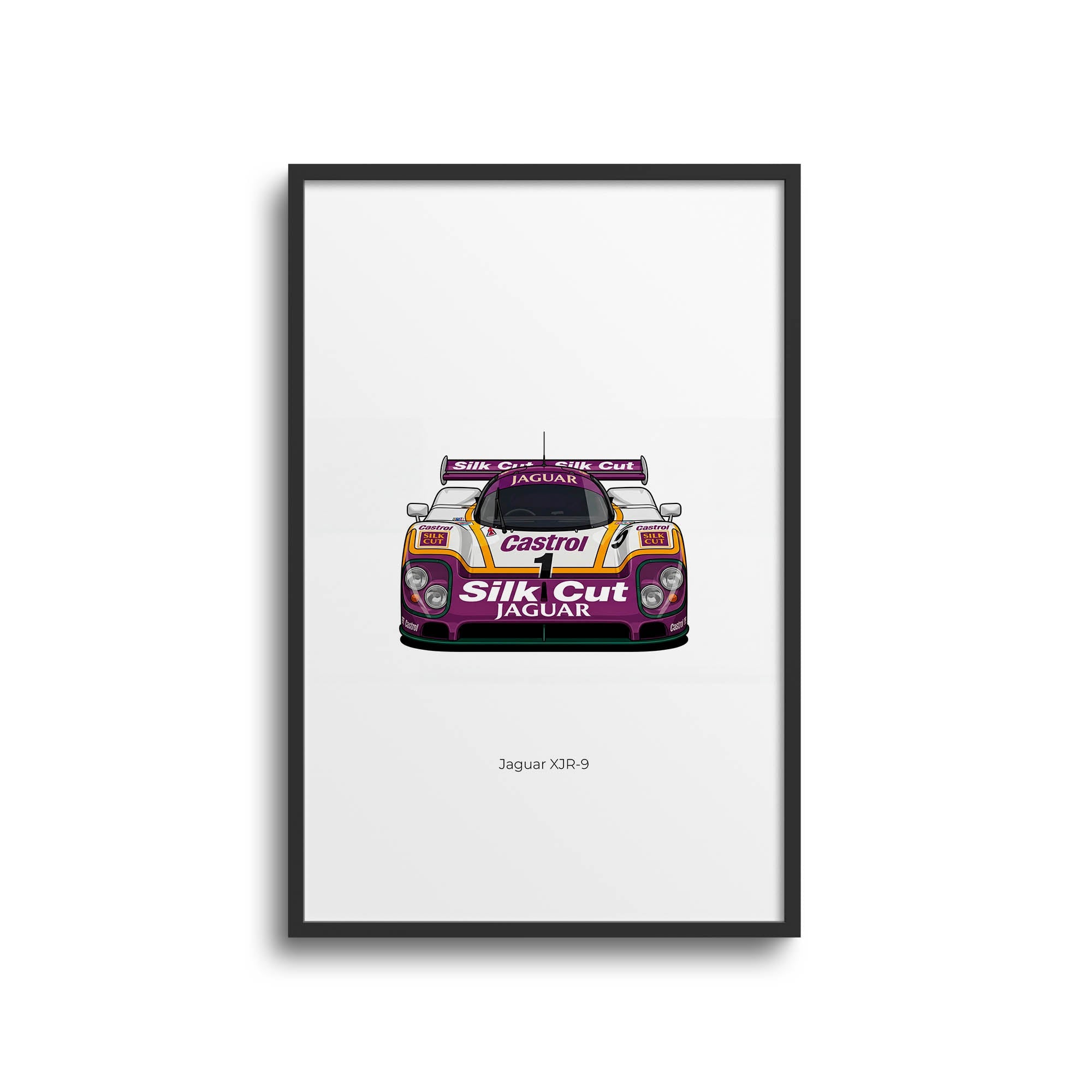 Jaguar Xjr 9 Poster - 1988 Silk Cut Livery Purple White Classic Race Car Art