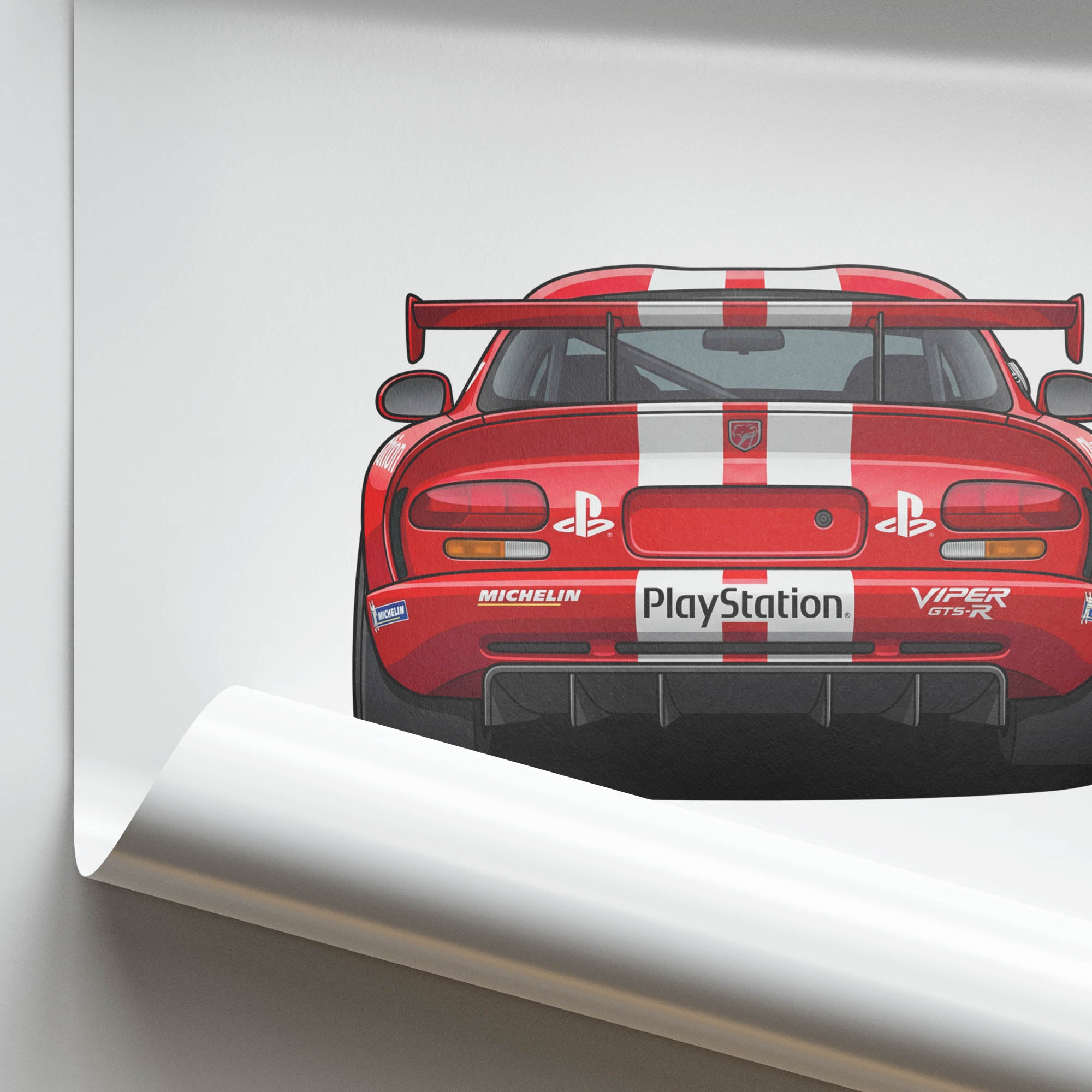 1999 Dodge Viper Gts R Oreca Playstation – Car Print (Back)