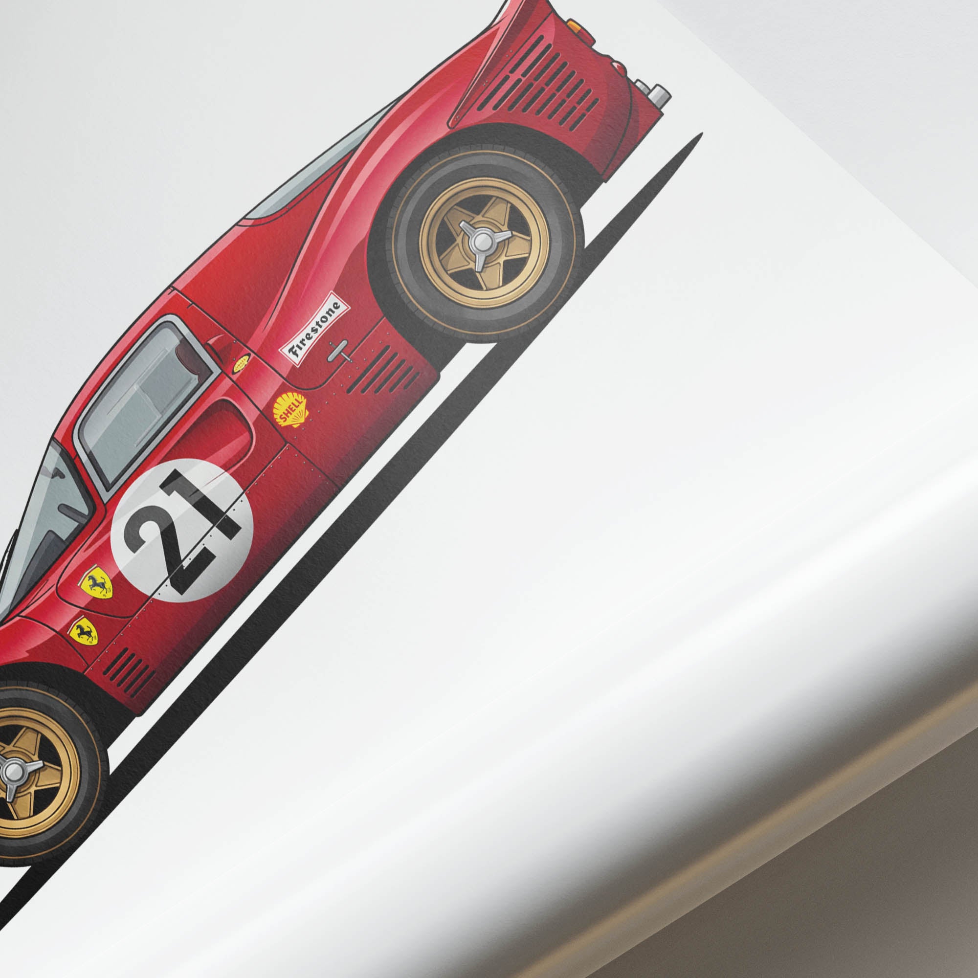 Ferrari 330 P4 Poster – 1967 Vintage Racing Print With Classic Red Livery
