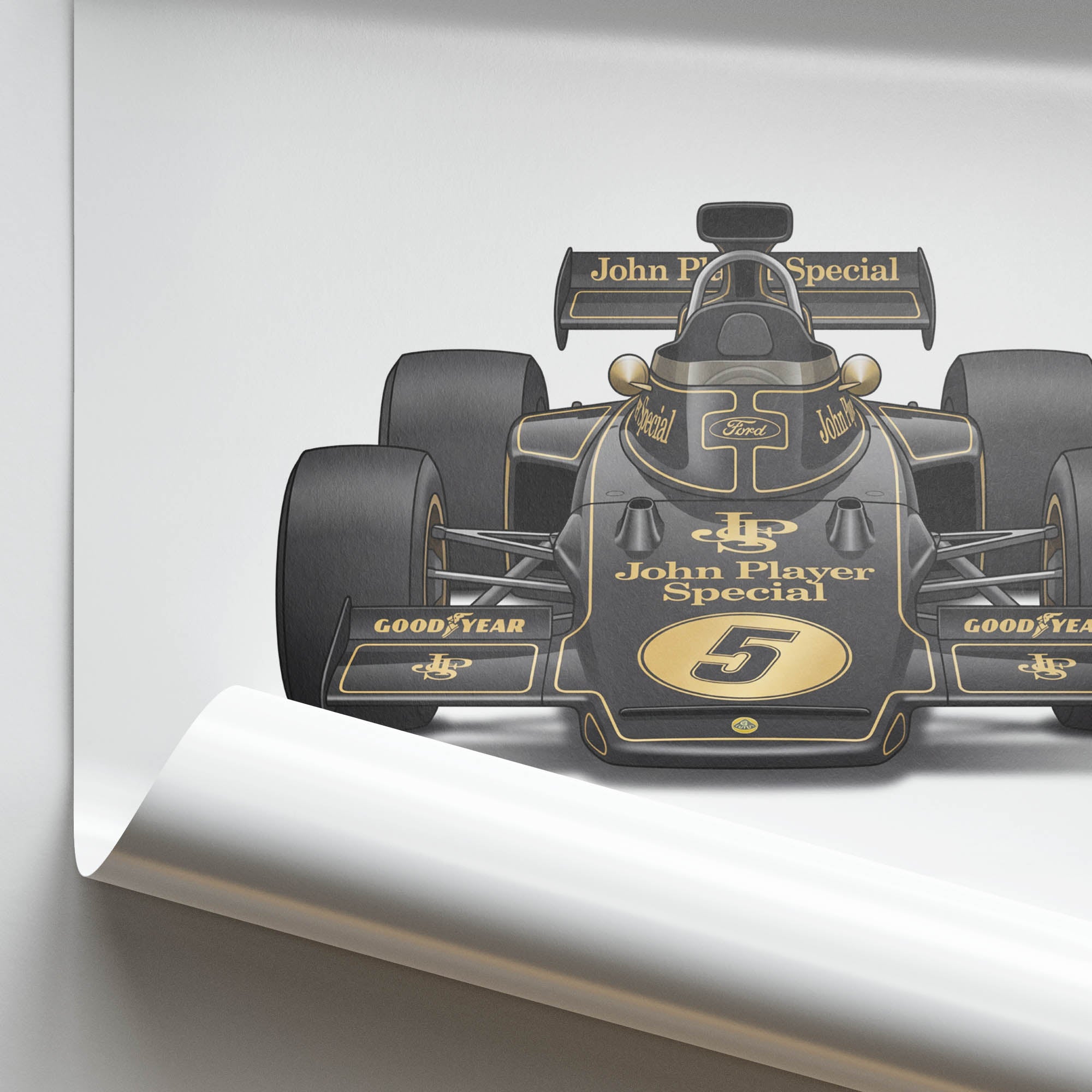 Lotus 72D Poster – 1972 Emerson Fittipaldi John Player Special Black Gold Livery