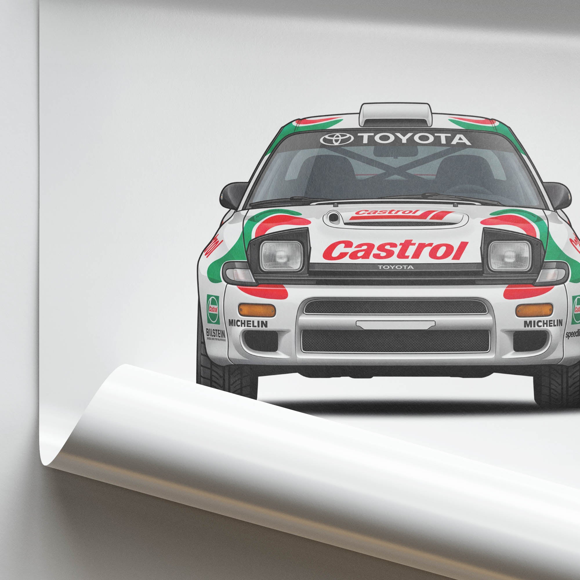 Toyota Celica Poster – 1992 GT Four St185 Rally Car Print Featuring Carlos Sainz