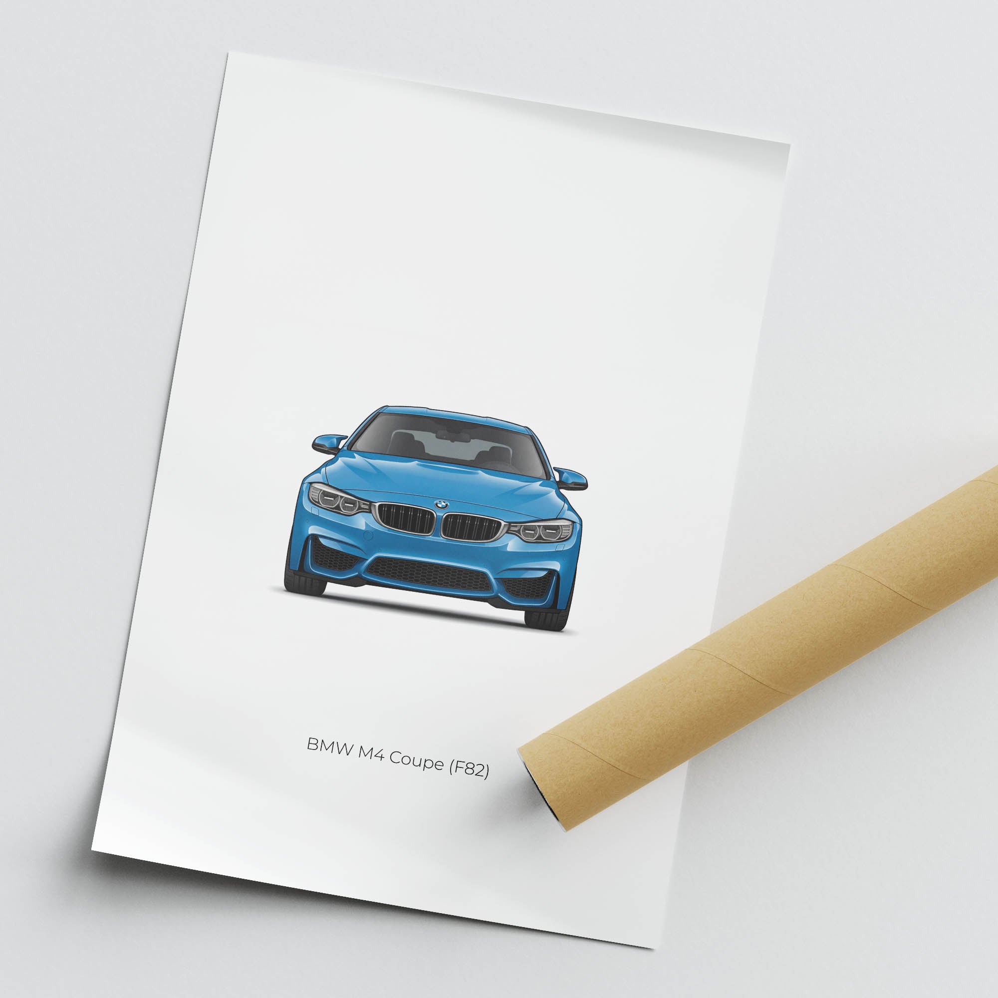 BMW M4 Coupe F82 2015 Blue Sports Car Poster - Luxury Automotive Wall Decor