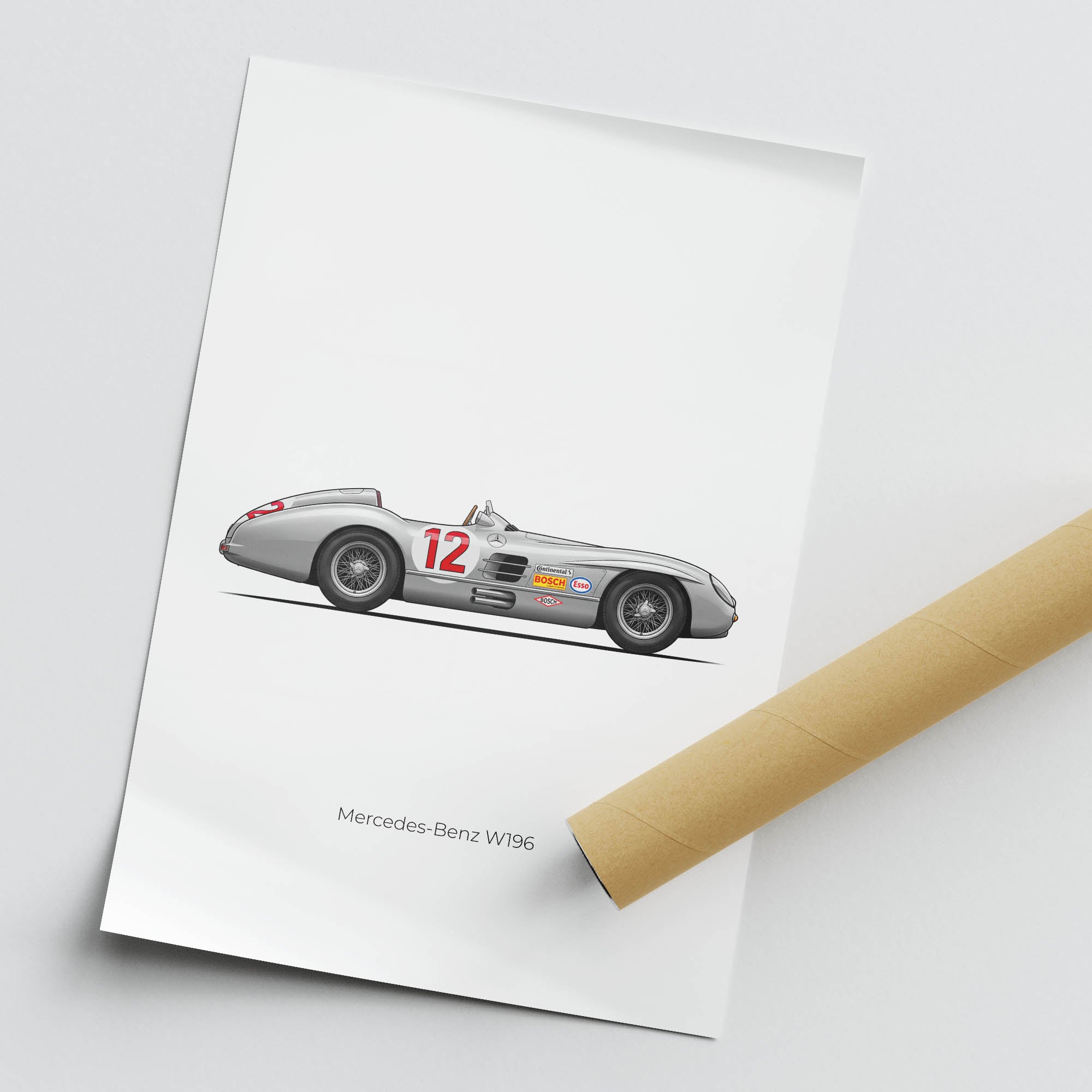 1954 Mercedes-Benz W196 Juan Manuel Fangio – Car Print