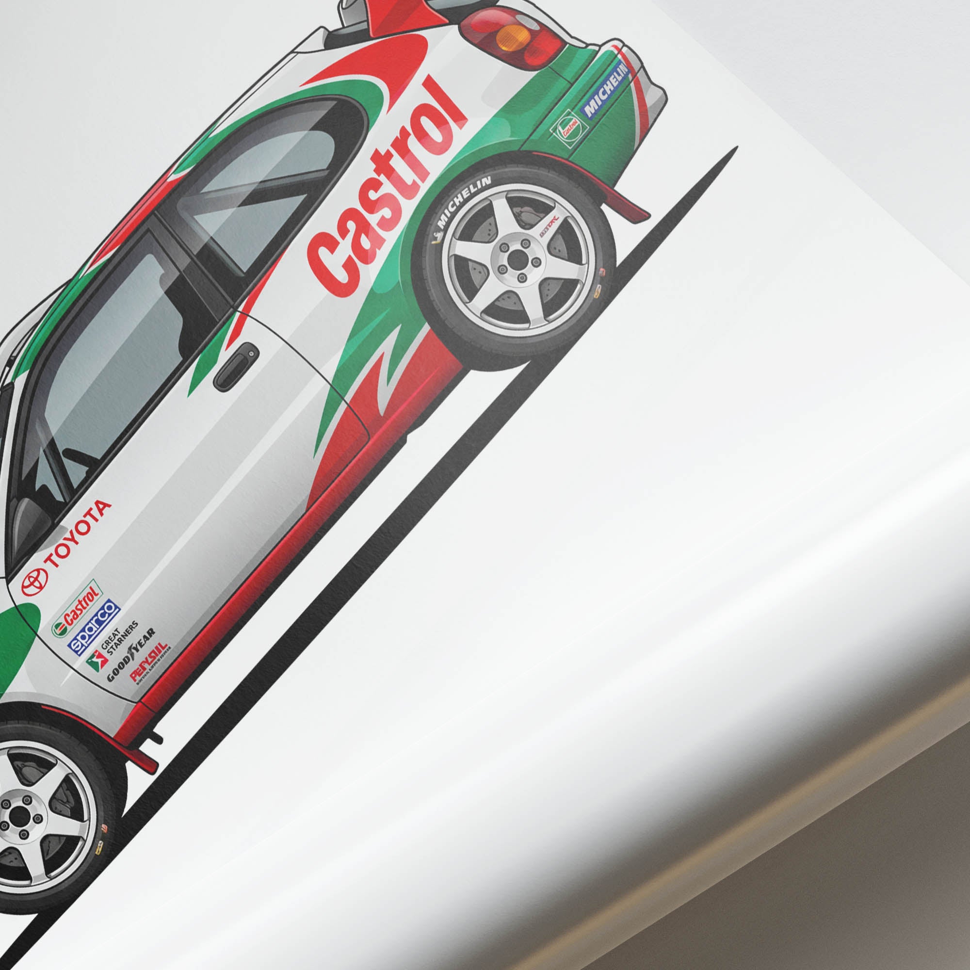 Toyota Corolla Poster - 1998 Castrol Livery Racing Car Wall Art Print