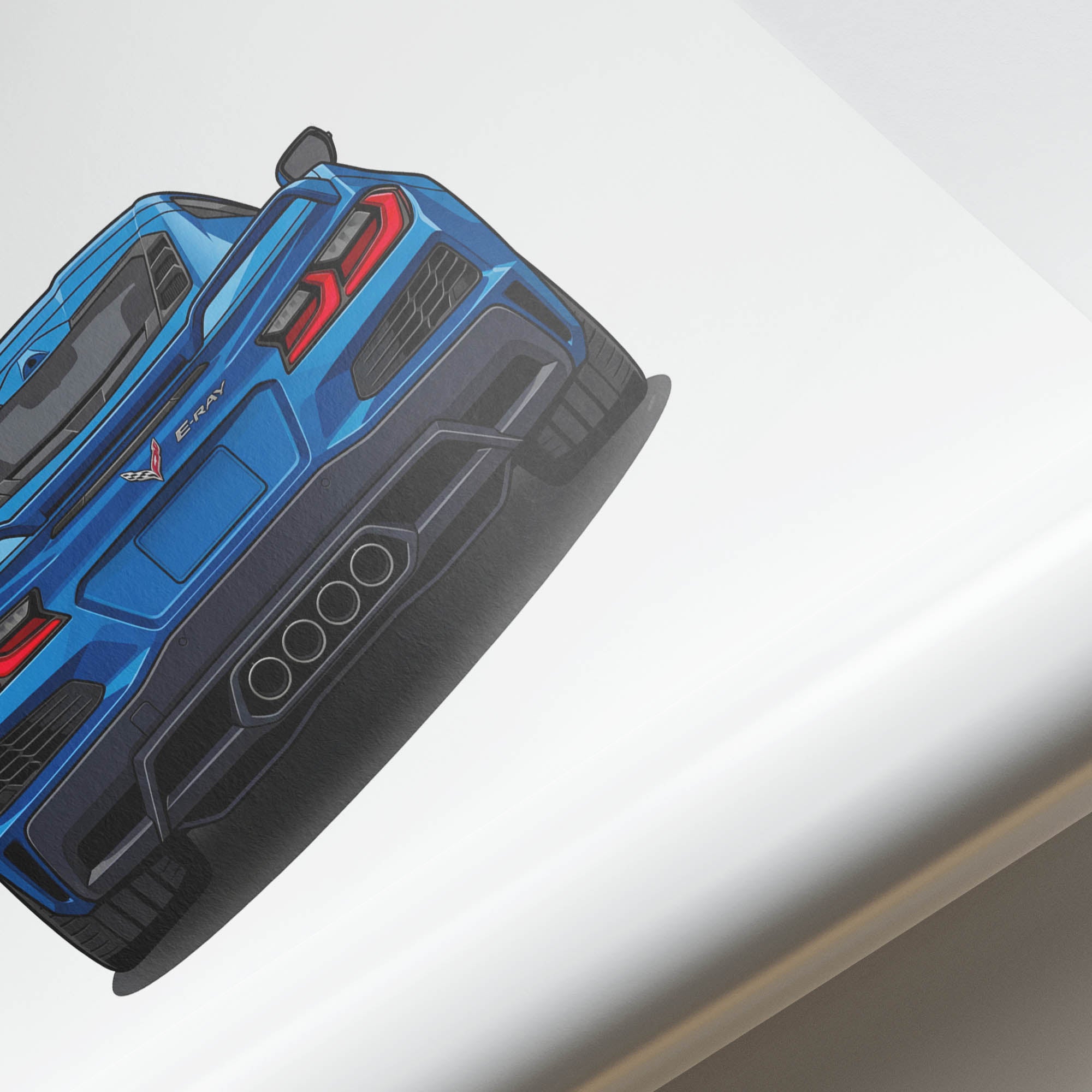 2024 Chevrolet Corvette E Ray Riptide – Car Print (Back)