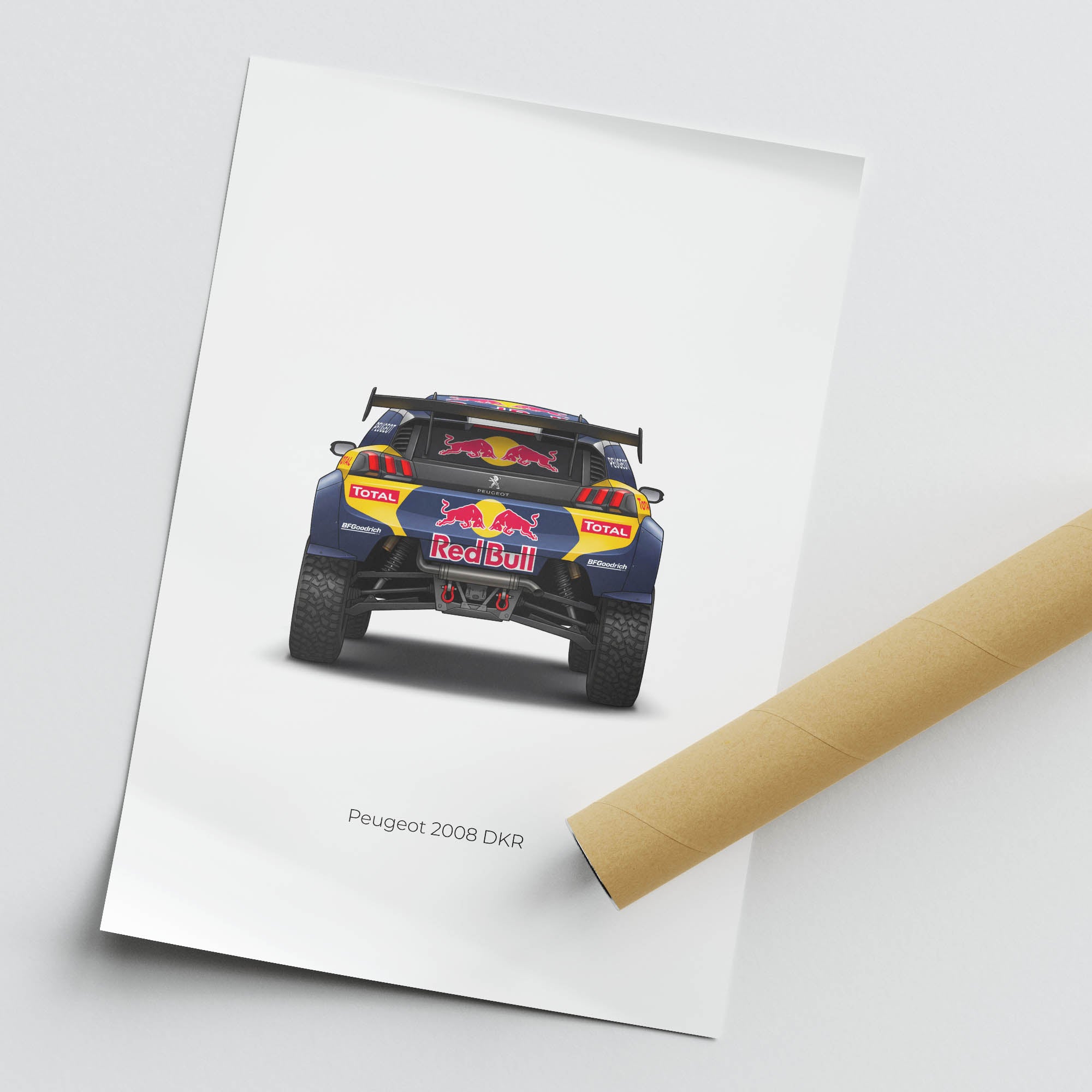 Peugeot 2008 DKR Poster – 2016 Dakar Rally Print | Red Bull Livery Art