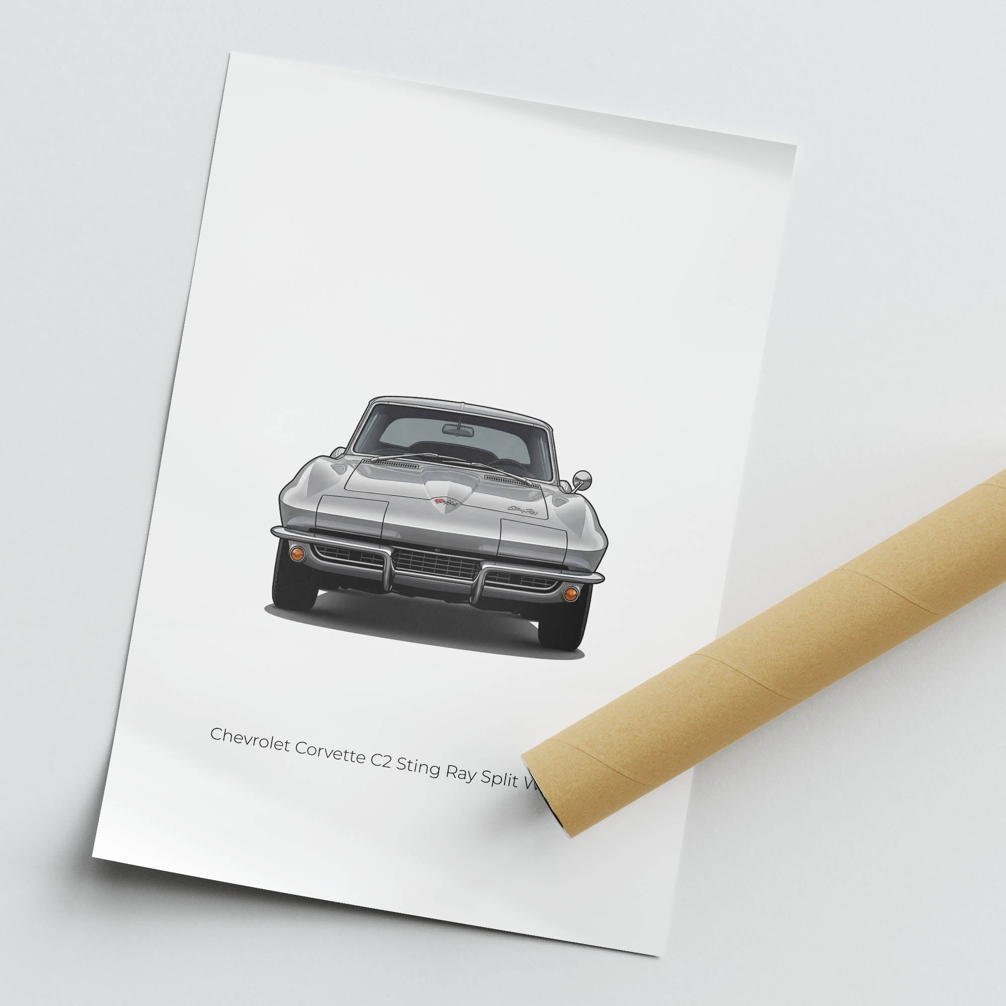 1963 Corvette Sting Ray Classic Chevrolet Corvette Poster - Sebring Silver Art Print