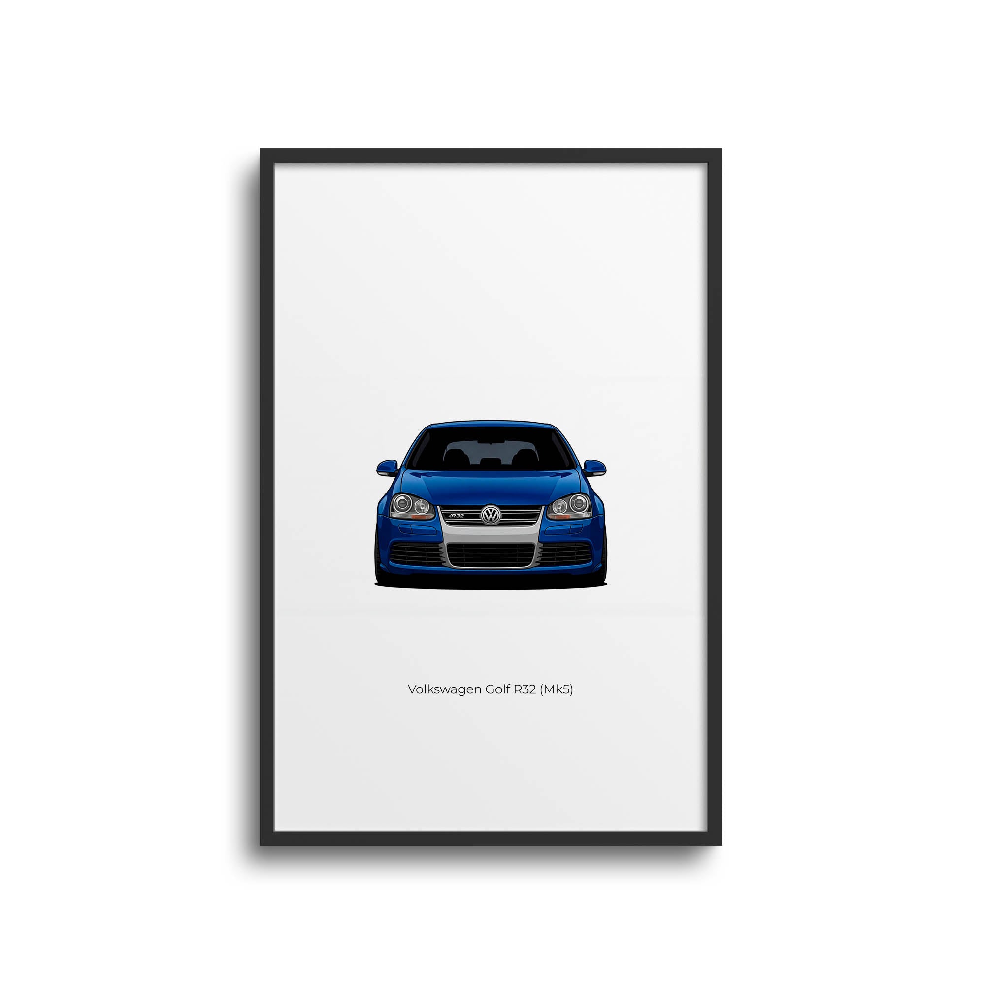 Volkswagen Golf R32 Poster – 2005 Mk5 Blue Pearl Car Wall Art Print