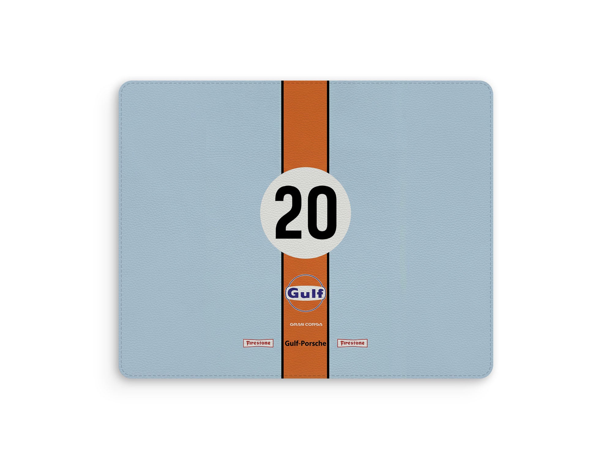 917K Gulf Mouse Mat - Vintage Racing Desk Pad | 1970 Le Mans Motorsport Accessory