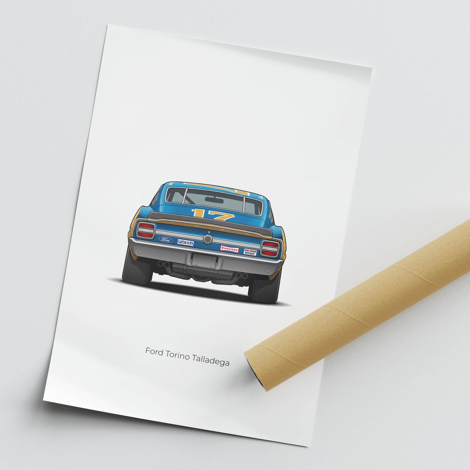 1969 Ford Torino Talladega David Pearson – Car Print