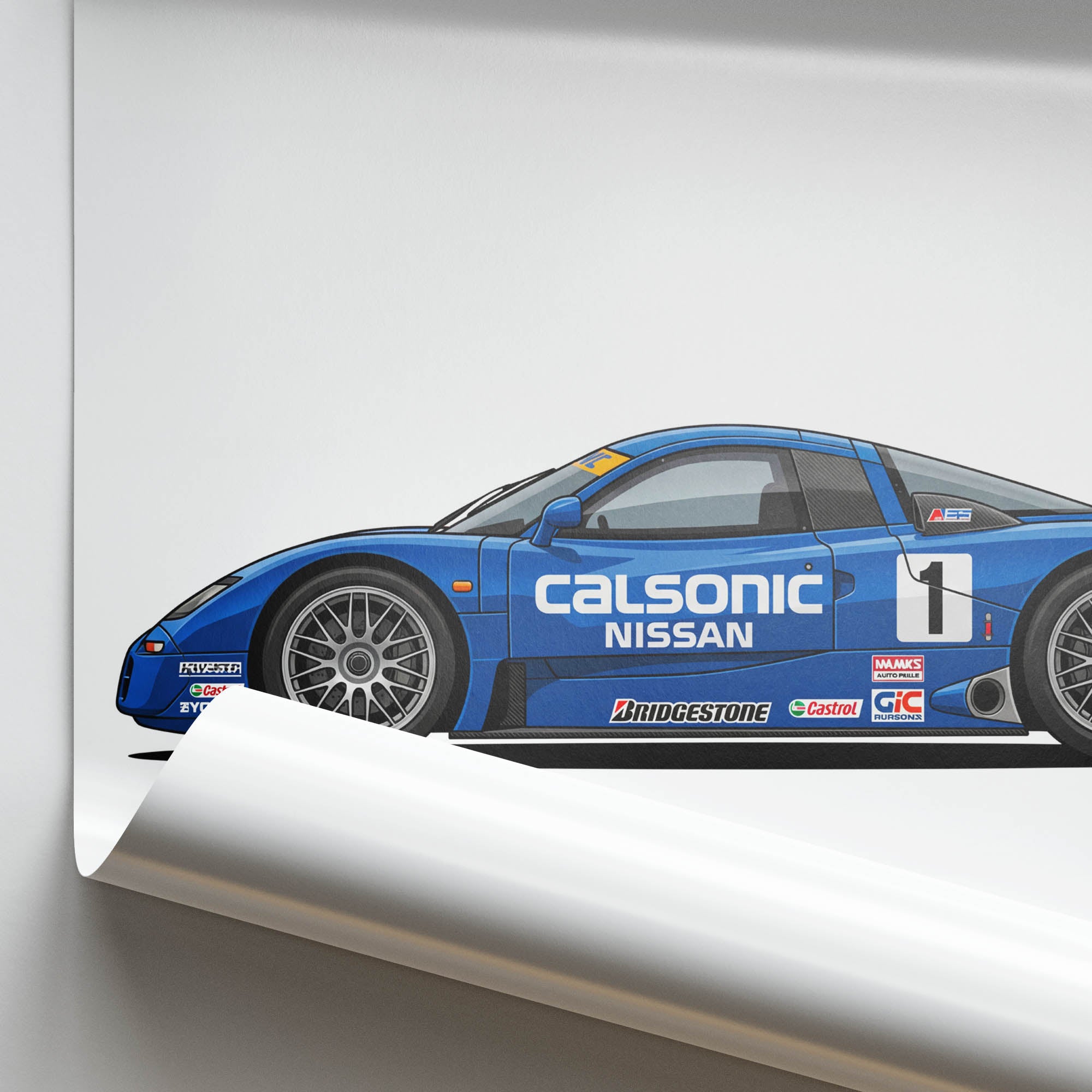 1998 Nissan R390 GT1 Calsonic – Car Print (Side)
