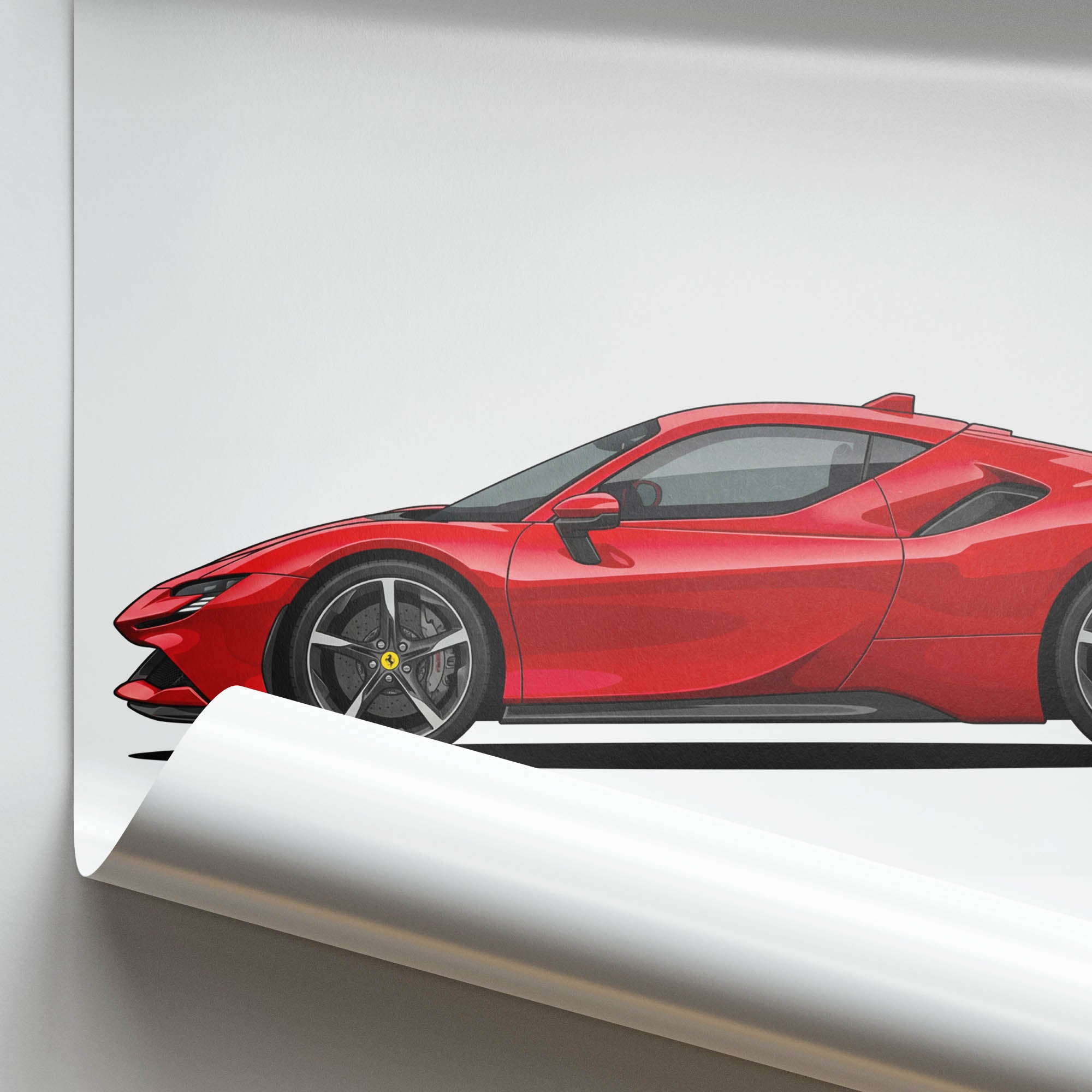 2021 Ferrari SF90 Stradale – Car Print (Side)