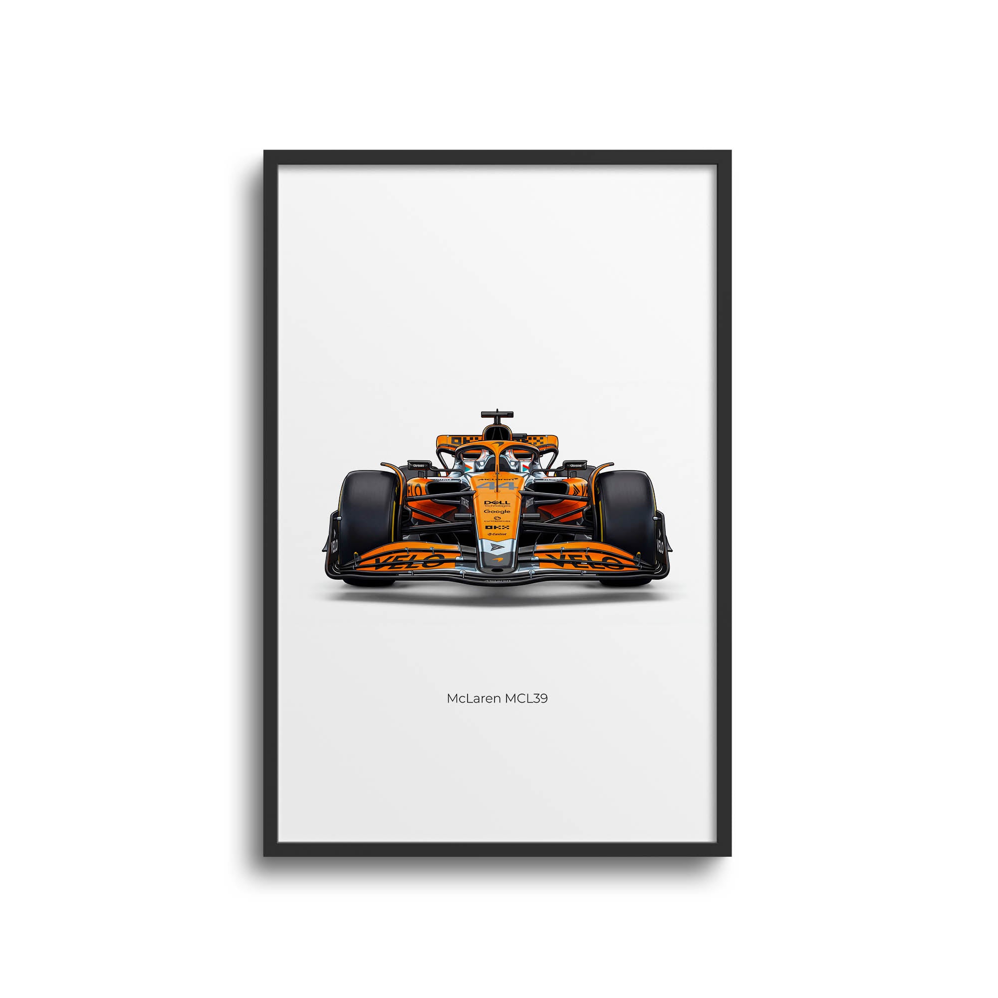 McLaren MCL39 Poster – 2025 Lando Norris Papaya Orange Chrome Racing Art Print