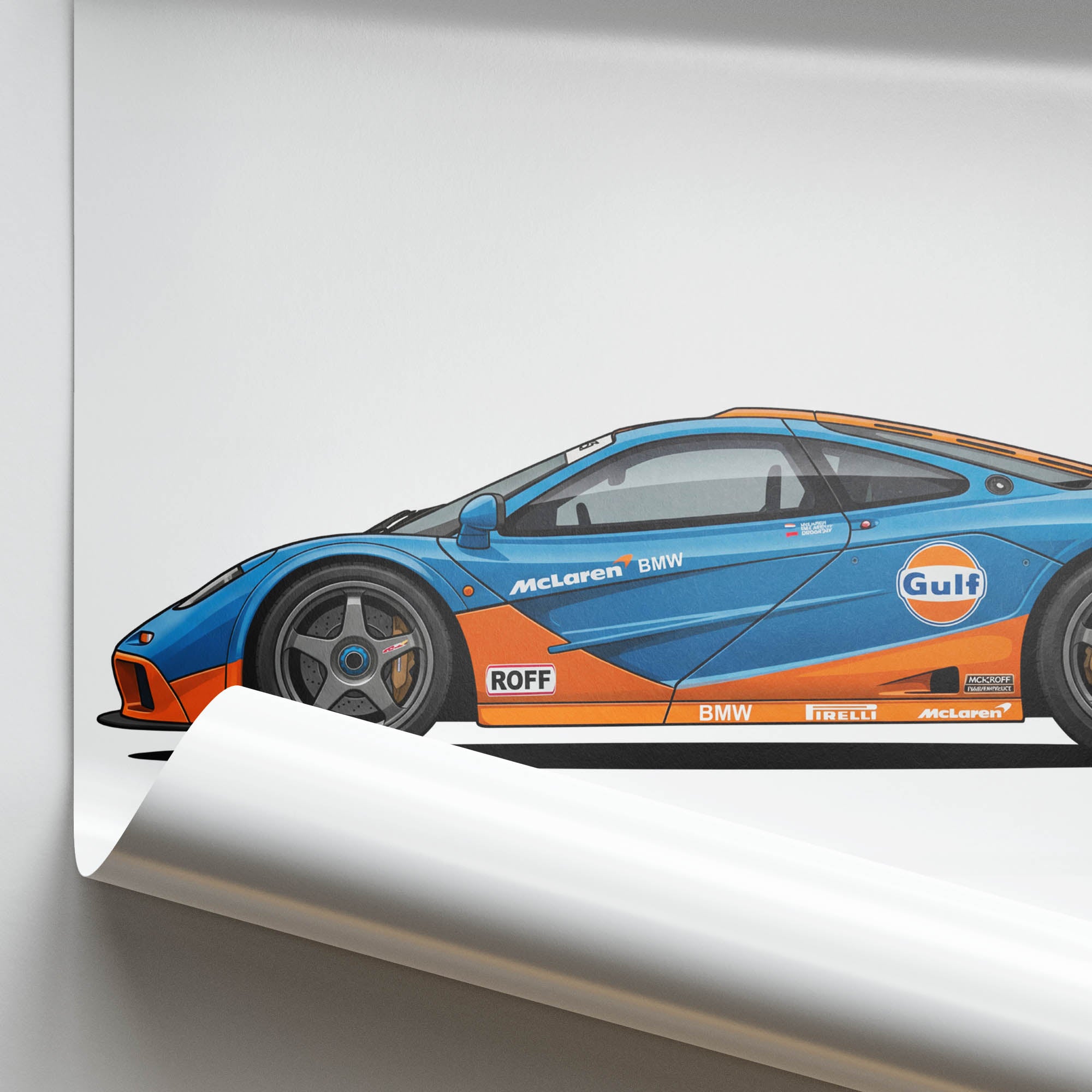1997 McLaren GTR Longtail – Car Print (Side)