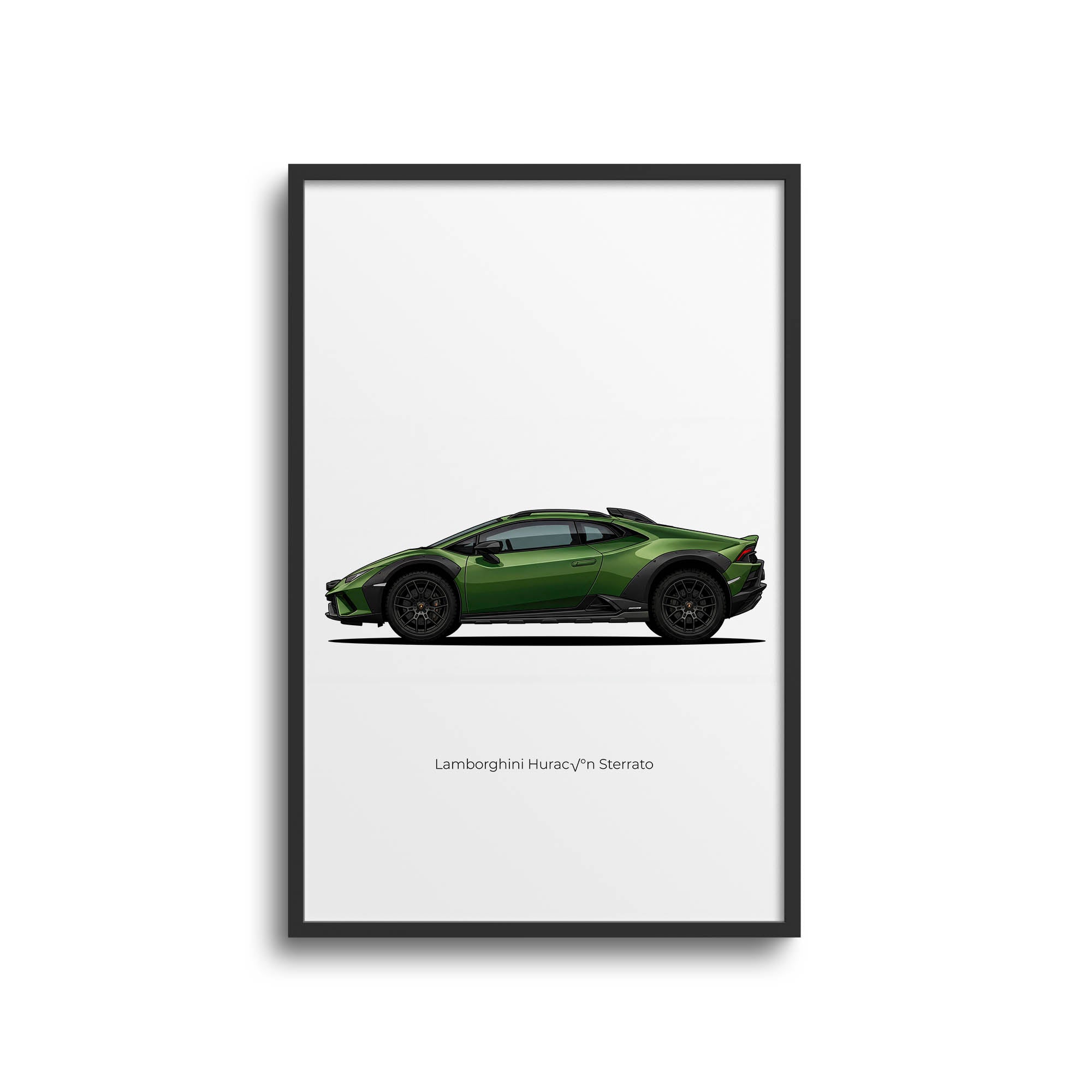 Lamborghini Huracan Sterrato 2023 Green Car Art – Exotic Sports Car Print