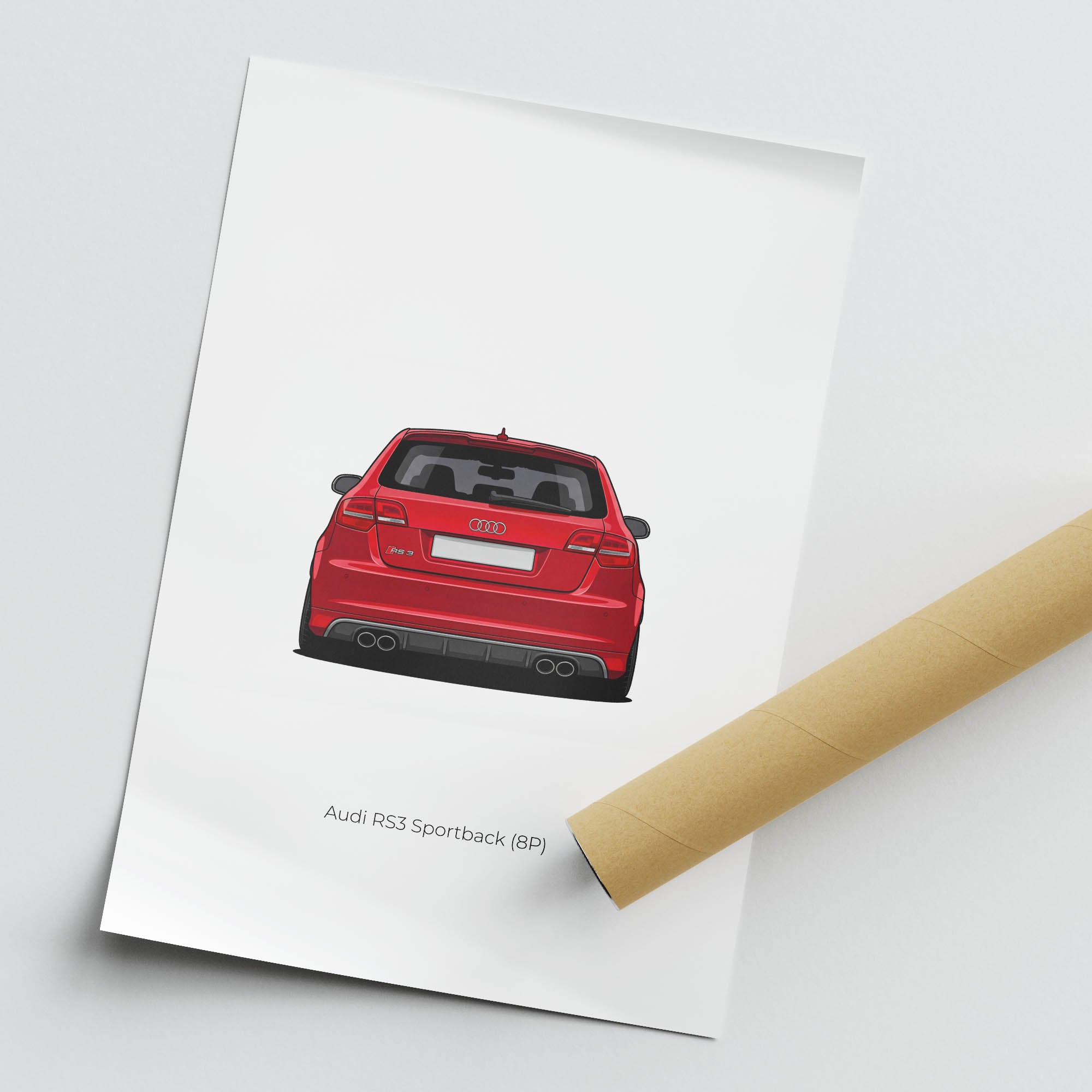 Audi RS3 Poster - 2011 Misano Red RS3 Sport 8P Car Wall Art Print