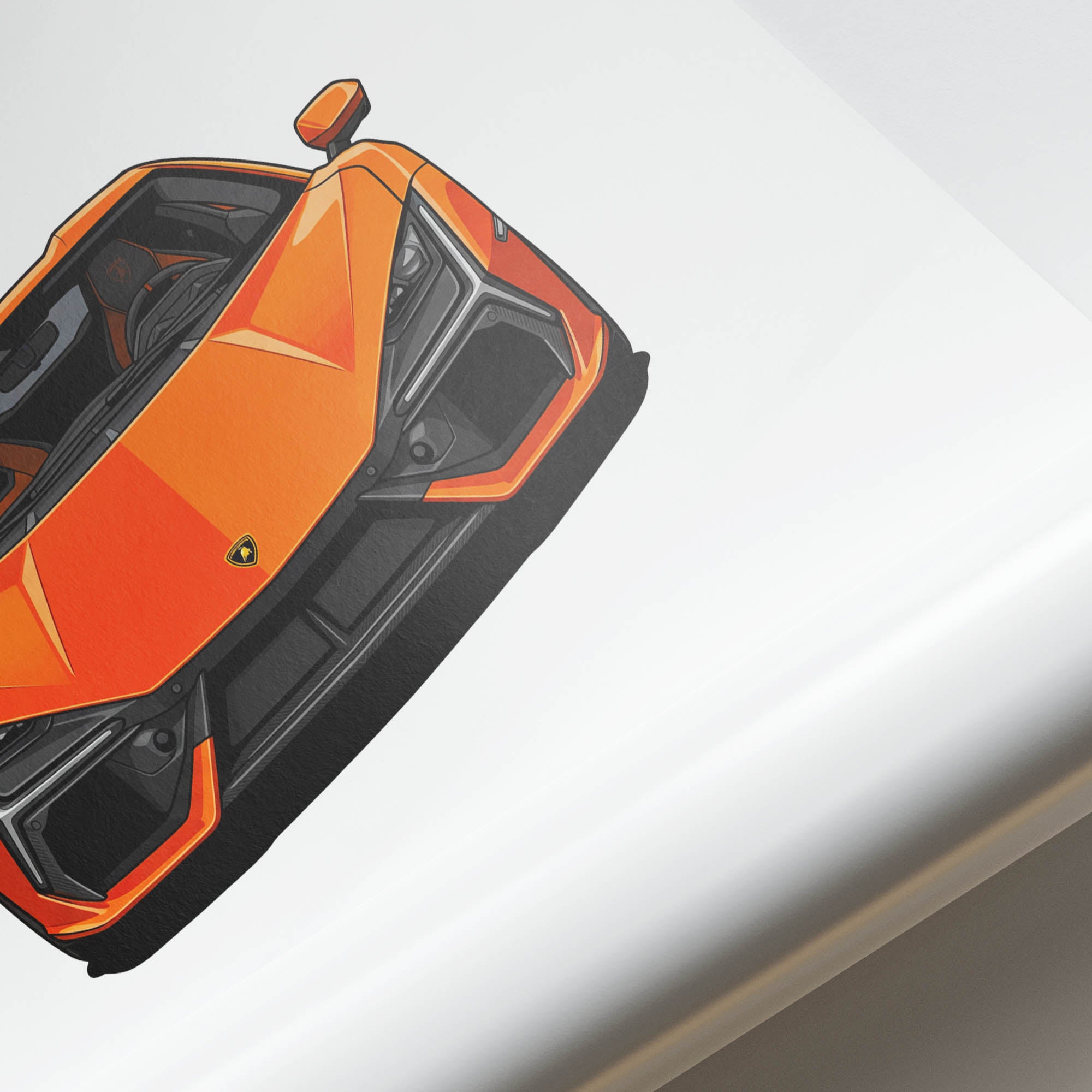 Lamborghini Revuelto Poster - 2024 Orange Sports Car Wall Decor Print