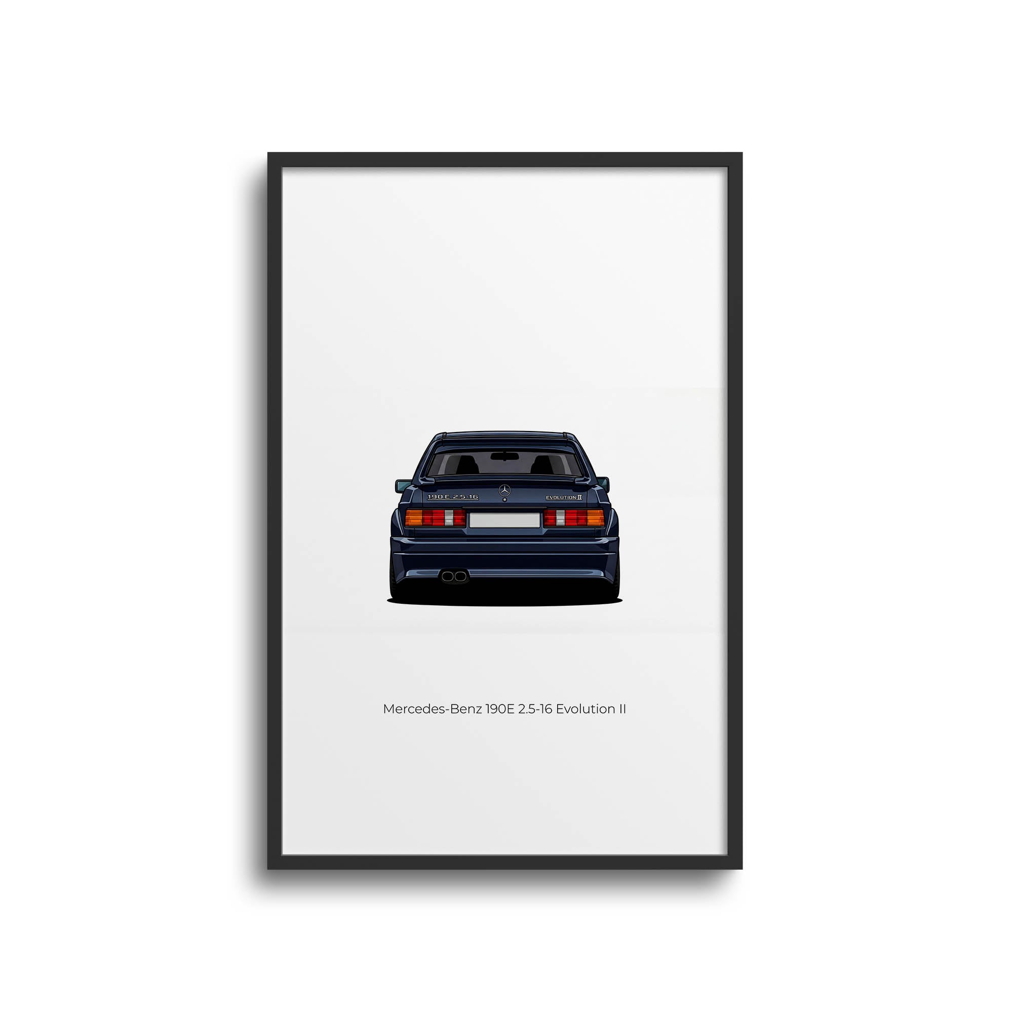 Mercedes Benz 190E Poster - 1990 Evolution II Blue Black Metallic Car Wall Art