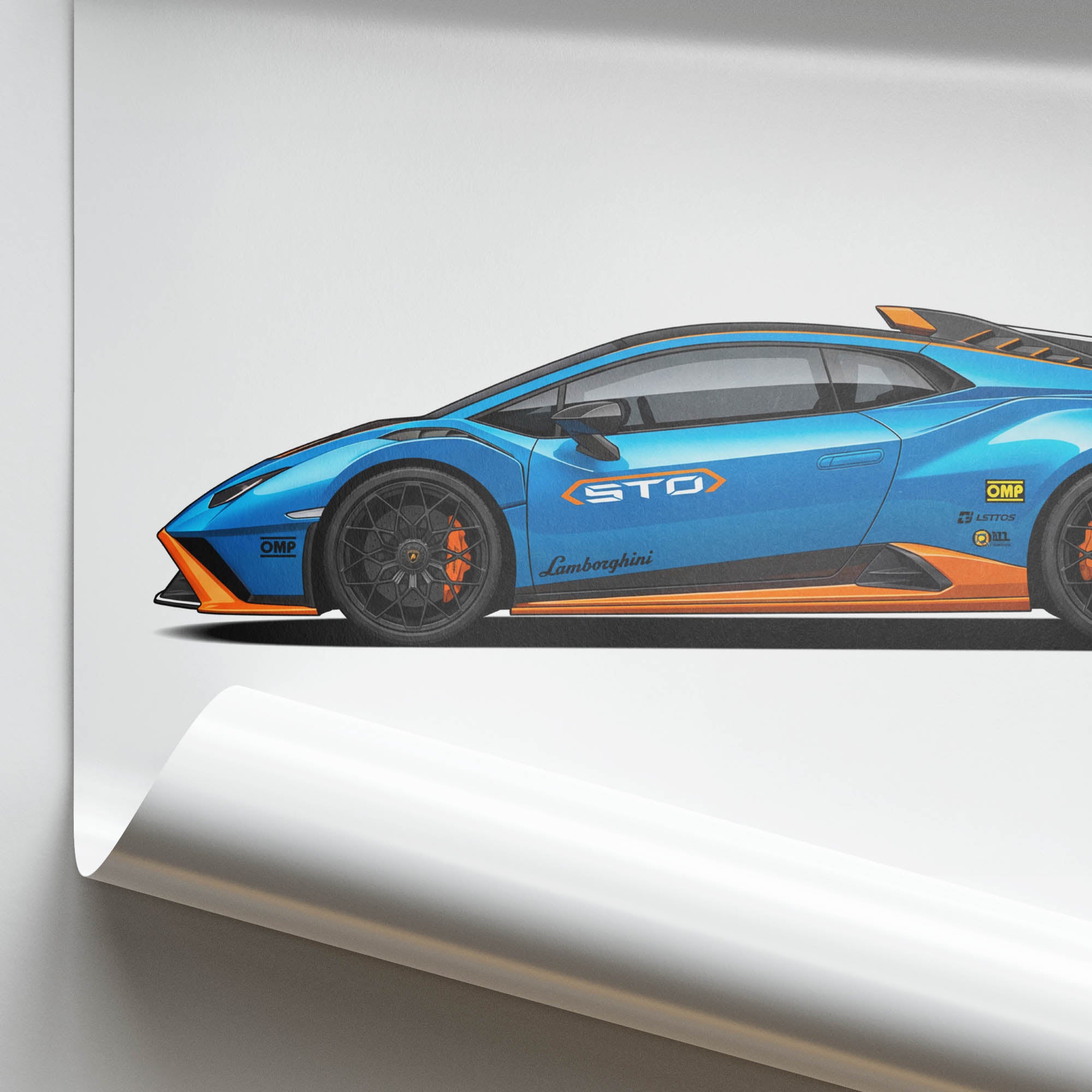2021 Lamborghini Hurac N Sto Blu Laufey – Car Print (Side)