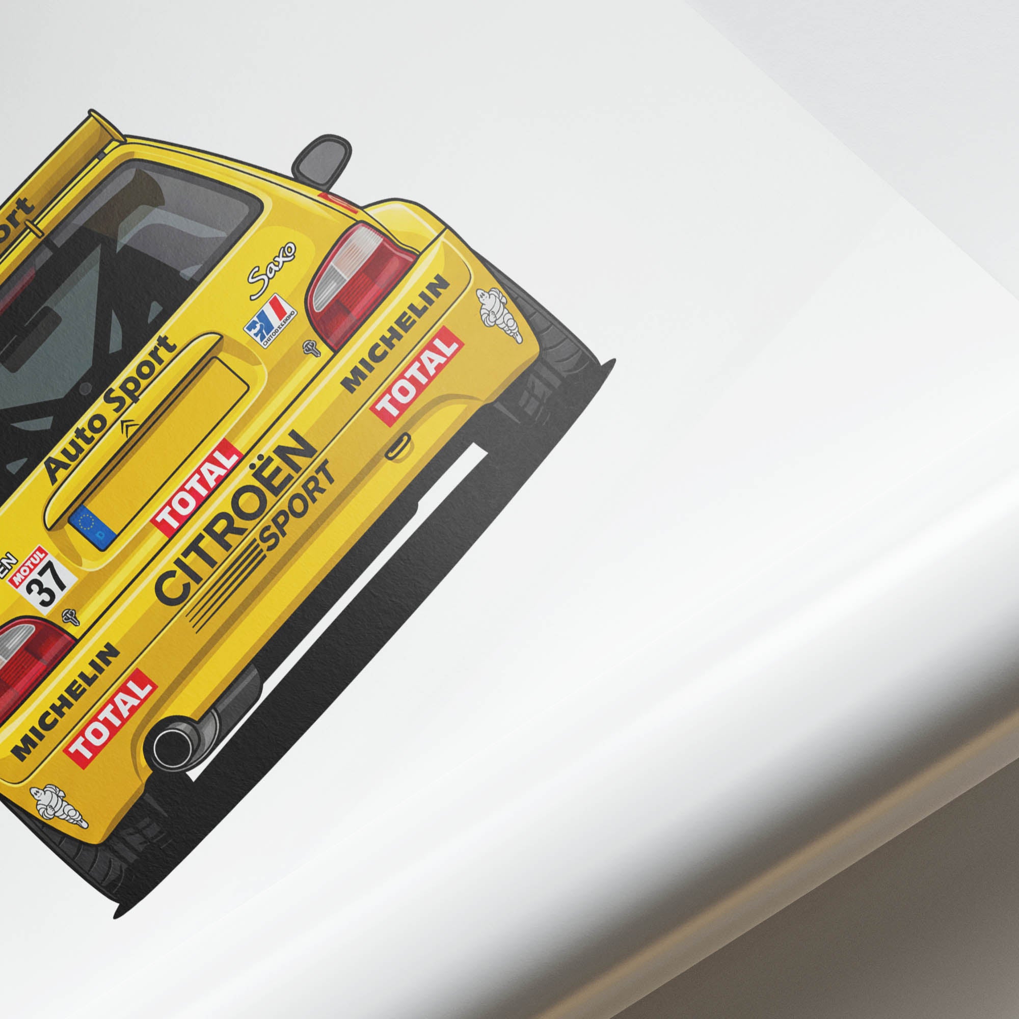 Citroen Saxo Kit Car – 1998 Yellow Livery Auto Sport Poster Print