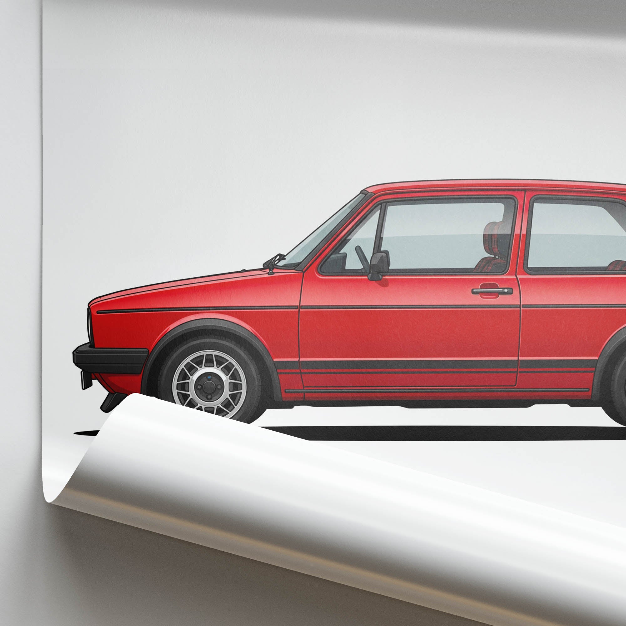 1976 Volkswagen Golf Gti MK1 Mars – Car Print (Side)