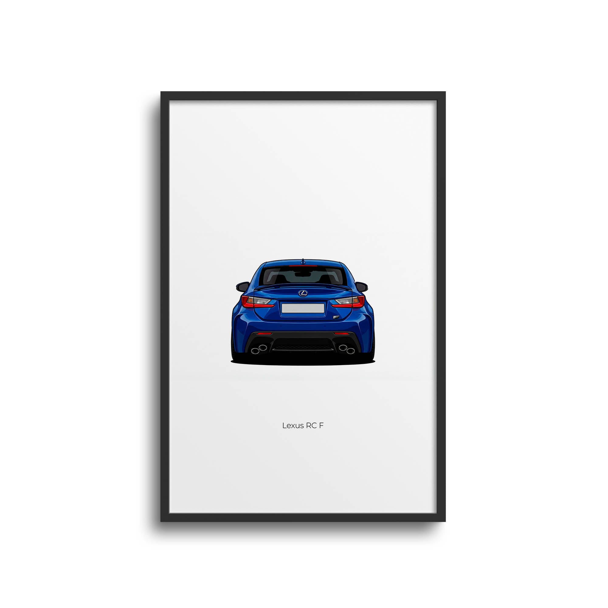 Lexus RC F Poster – 2015 Ultrasonic Blue Mica Car Wall Art, Rear View Print