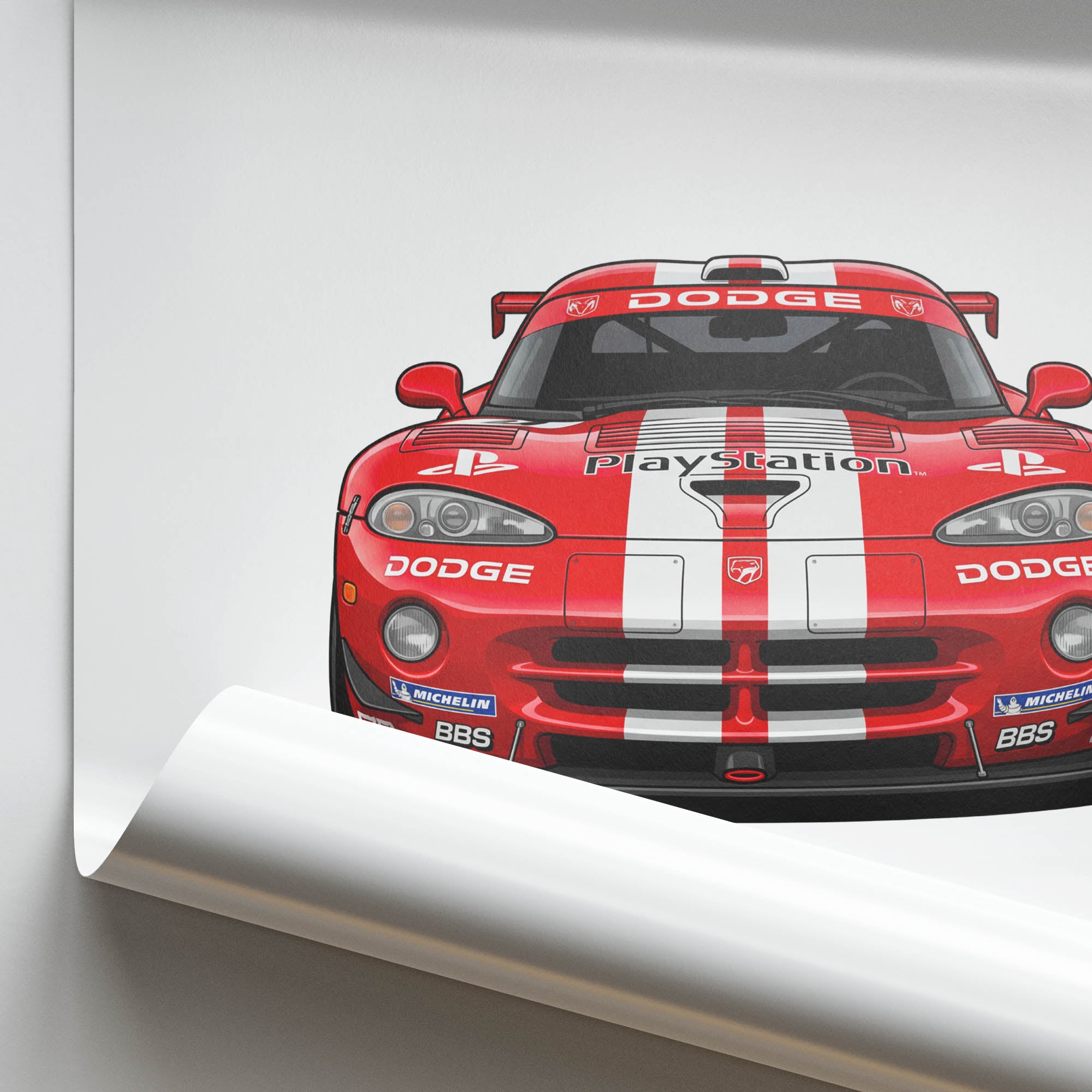 1999 Dodge Viper Gts R Oreca Playstation – Car Print (Front)