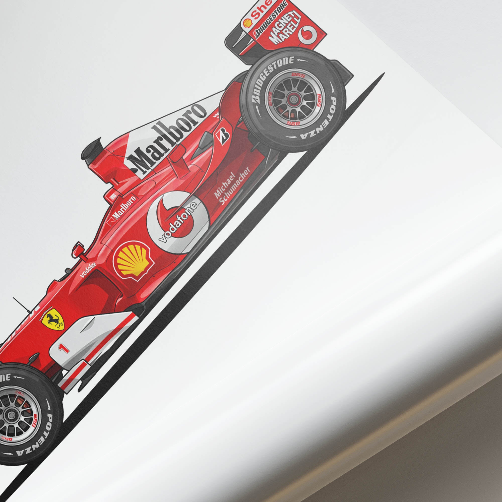 2002 Ferrari F2002 Michael Schumacher – Car Print (Side)