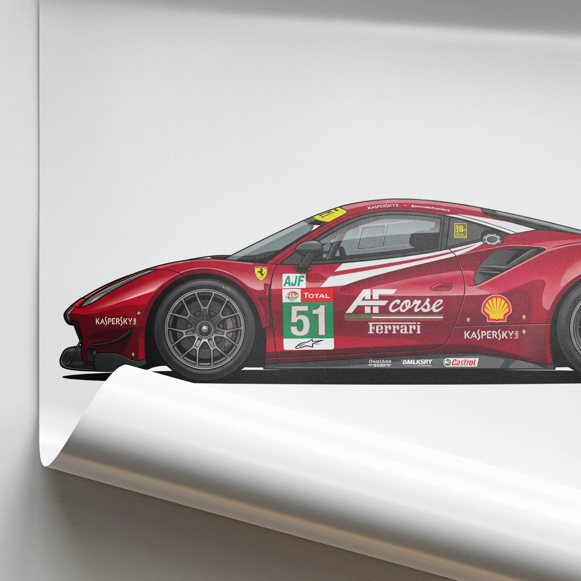 2016 Ferrari 488 GTE AF Corse – Car Print