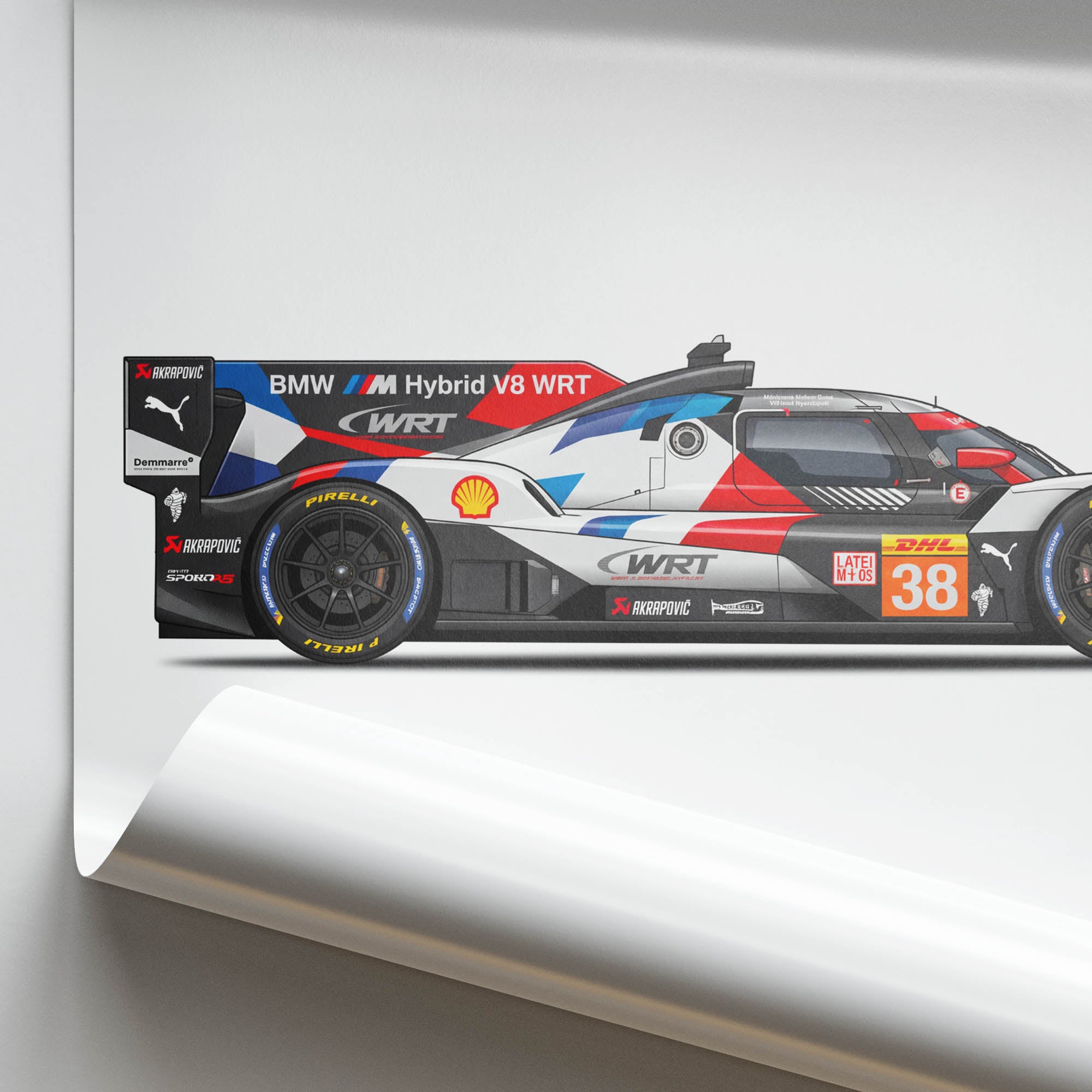 2025 BMW M Hybrid V8 Wrt Le Mans Hypercar – Car Print (Side)