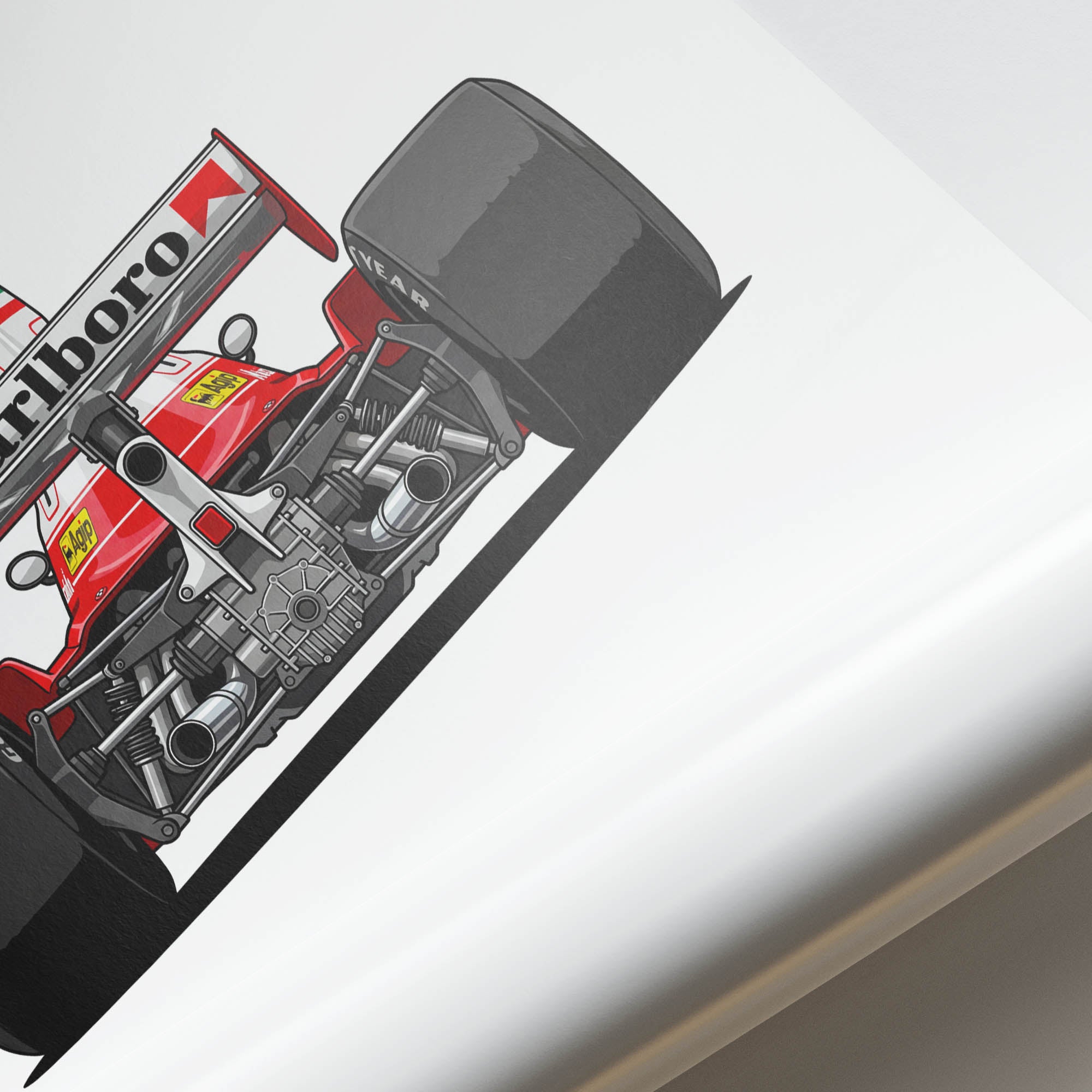 Ferrari 312T Poster – 1975 Niki Lauda Rosso Corsa Classic Racing Print