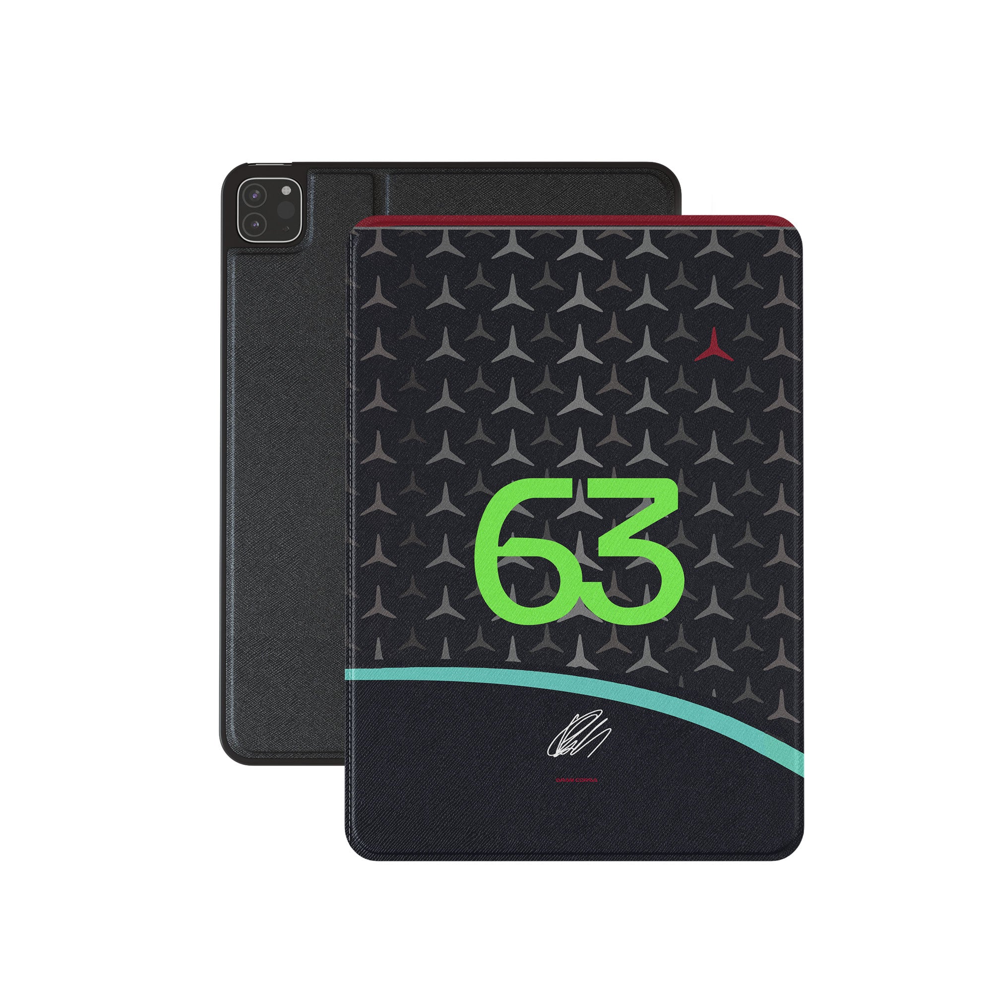 F1 iPad Case – George Russell Mercedes AMG 2024 W15 Livery Durable Cover