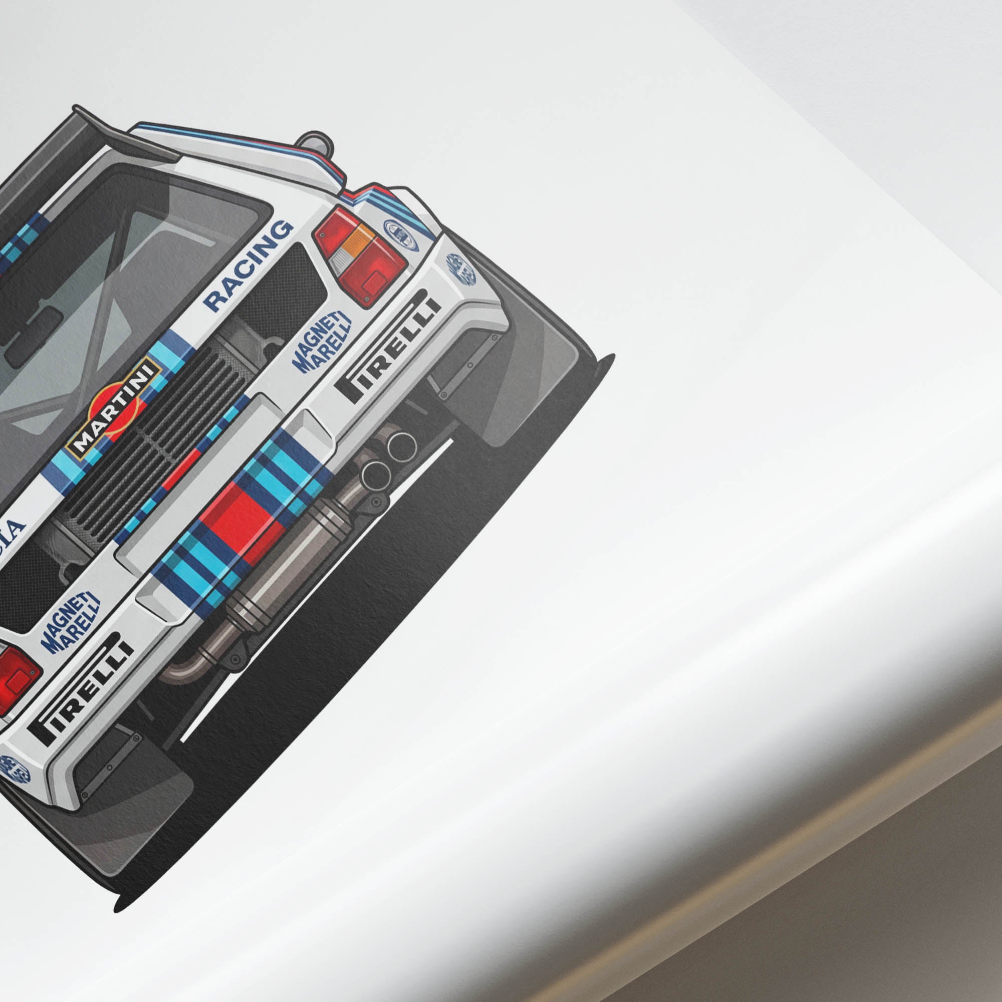 Lancia Delta S4 Poster - 1986 Martini Racing Rally Car Back View Print