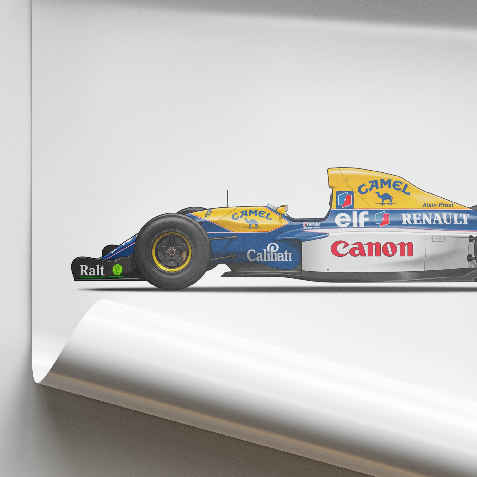 1993 Williams FW15C Alain Prost Canon – Car Print