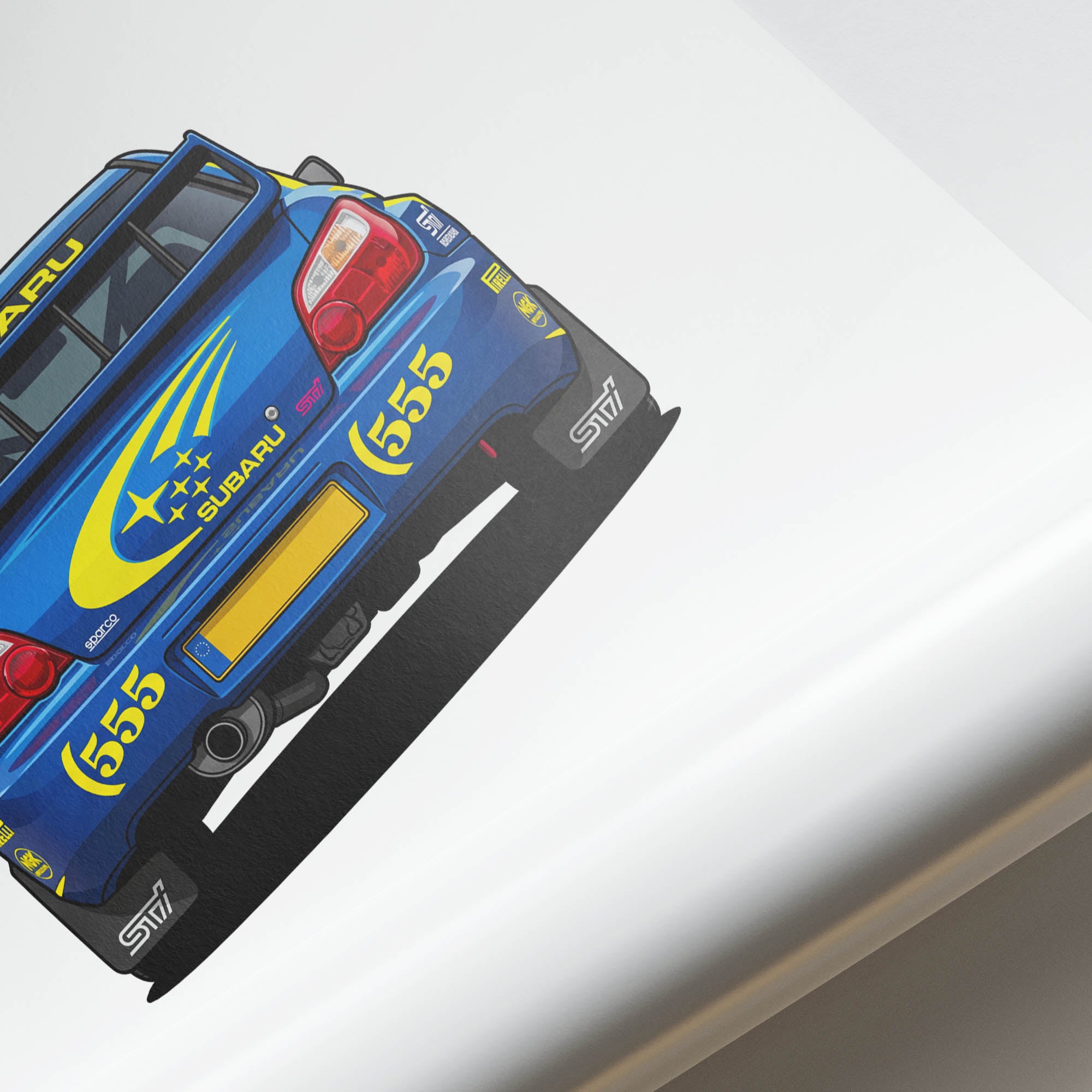 Subaru Impreza Poster – 2003 Rally Car Print With Blue Yellow Livery