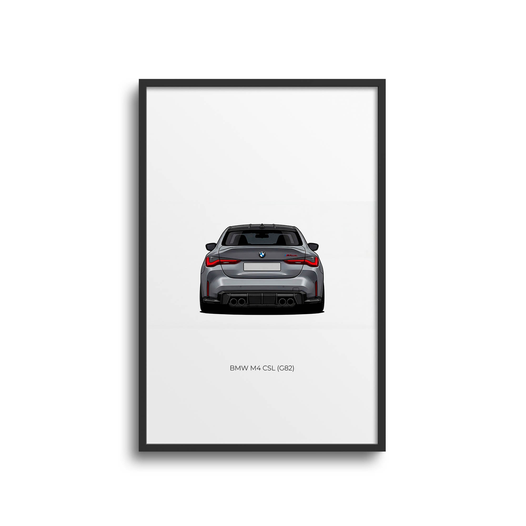 2023 BMW M4 CSL G82 Frozen Brooklyn – Car Print (Back)